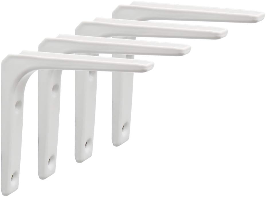 Sayayo L-shape Shelf Bracket Corner Brace Angle Bracket Shelf Support Wall Hanging White/ Brushed/ Black Finished, 100MM-250MM