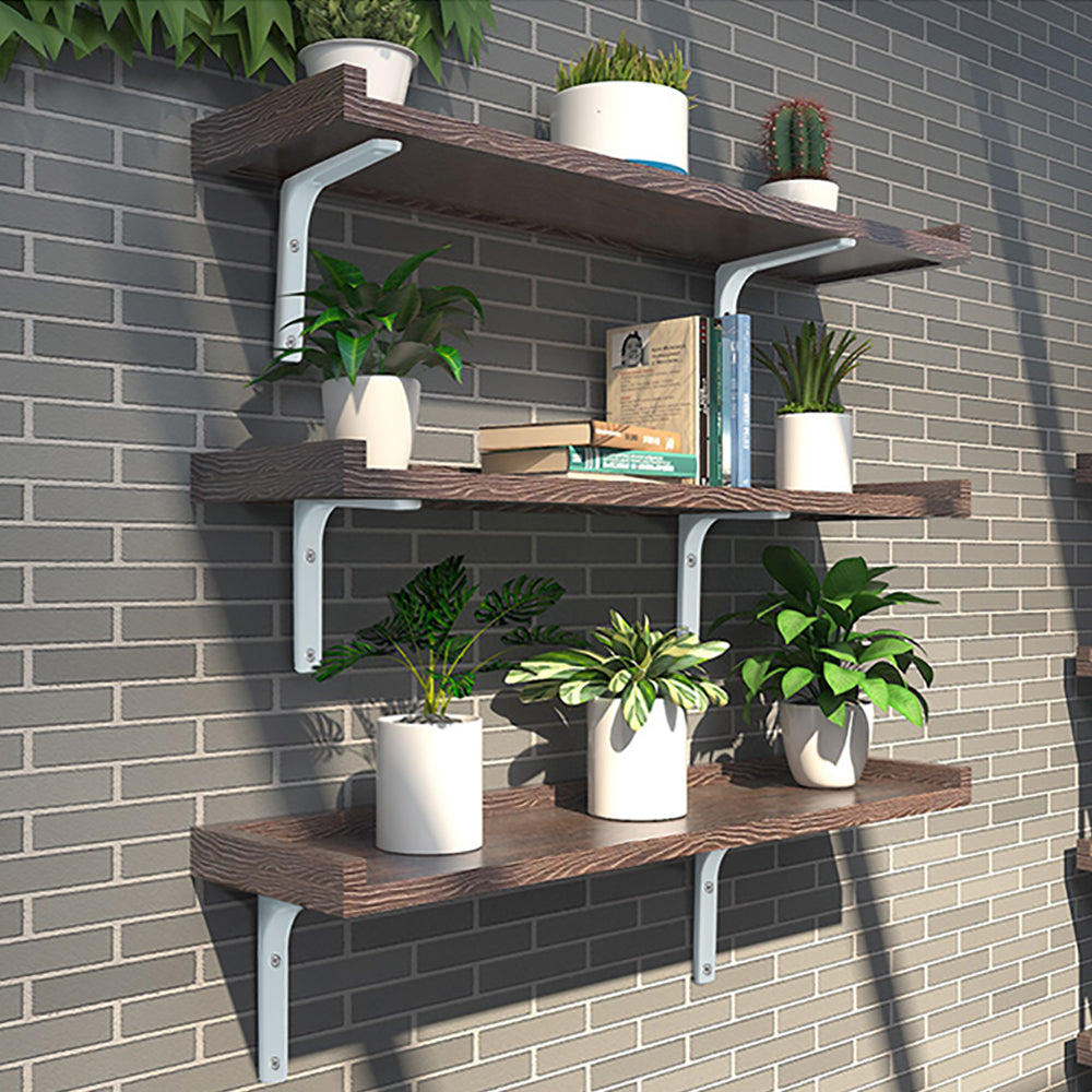 Sayayo L-shape Shelf Bracket Corner Brace Angle Bracket Shelf Support Wall Hanging White/ Brushed/ Black Finished, 100MM-250MM