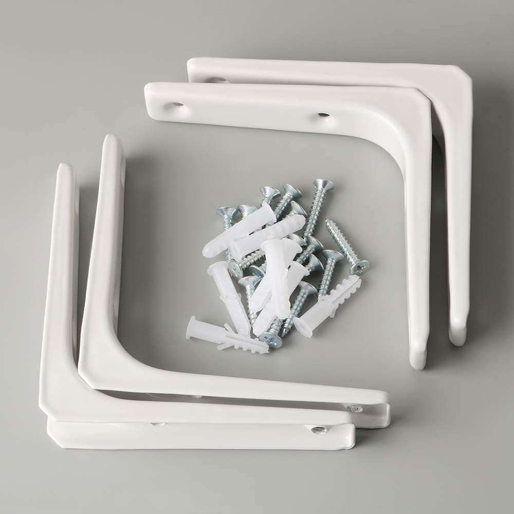 Sayayo L-shape Shelf Bracket Corner Brace Angle Bracket Shelf Support Wall Hanging White/ Brushed/ Black Finished, 100MM-250MM