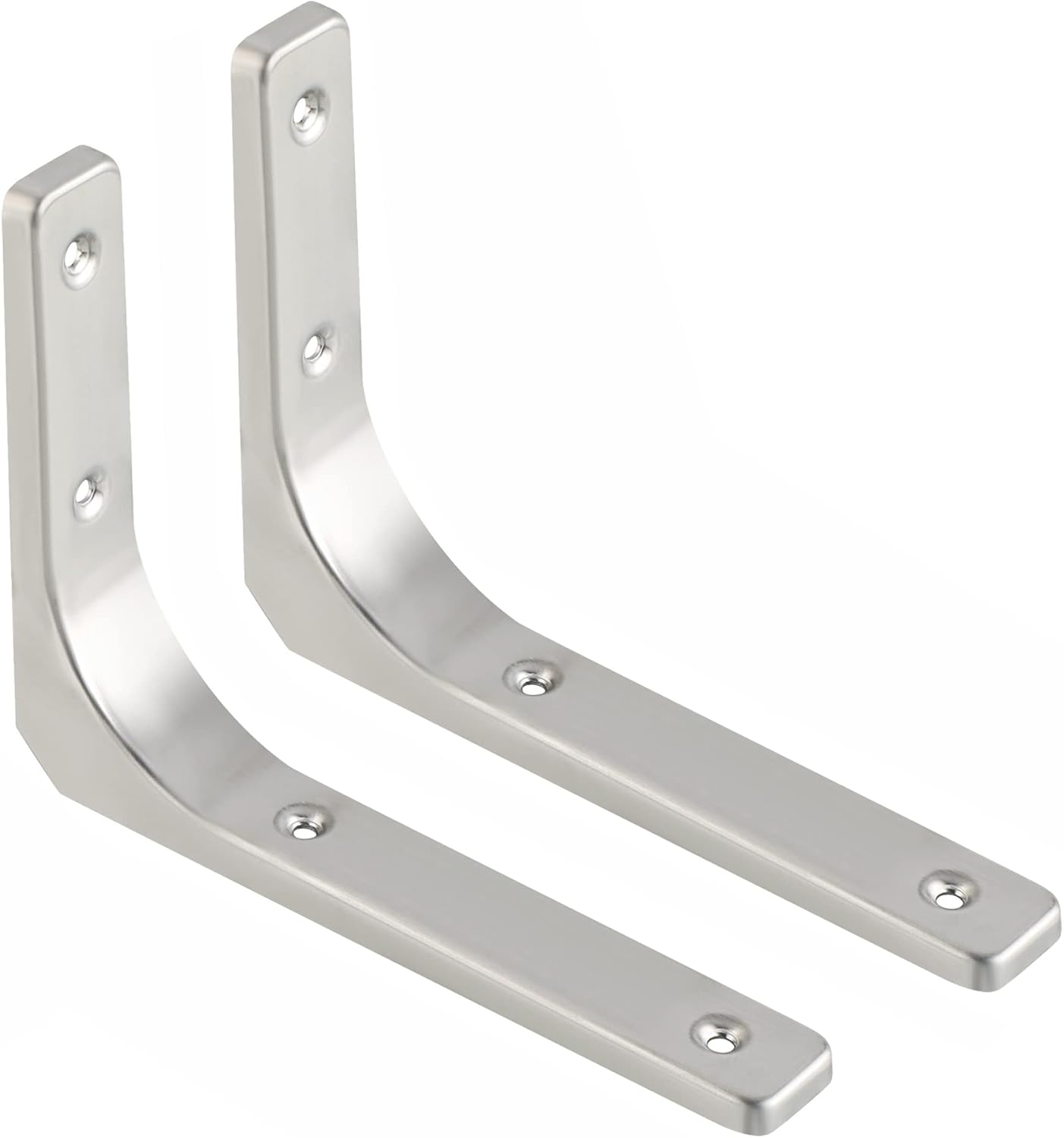 Sayayo L-shape Shelf Bracket Corner Brace Angle Bracket Shelf Support Wall Hanging White/ Brushed/ Black Finished, 100MM-250MM