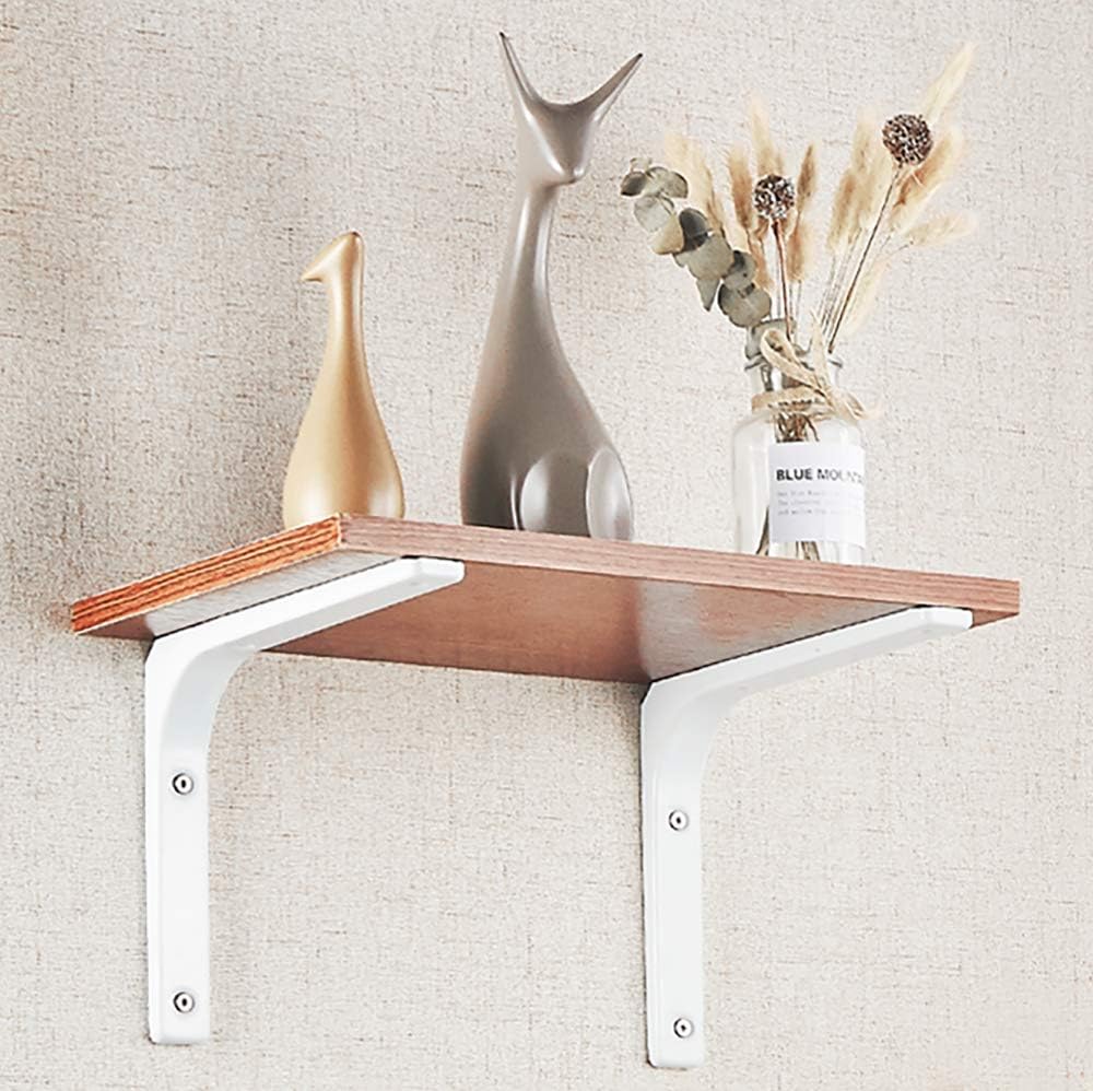 Sayayo L-shape Shelf Bracket Corner Brace Angle Bracket Shelf Support Wall Hanging White/ Brushed/ Black Finished, 100MM-250MM