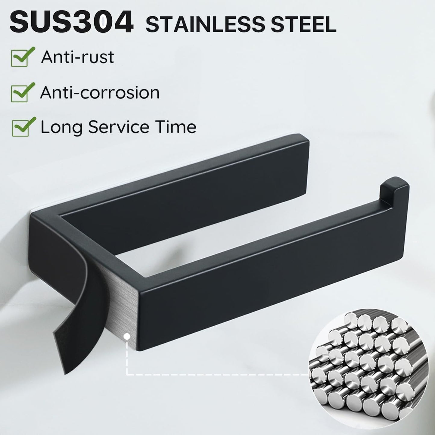 Sayayo Toilet Roll Holder Wall Mounted SUS304 Stainless Steel Toilet Paper Holder for Bathroom Kitchen, (U-shape & Square Body)