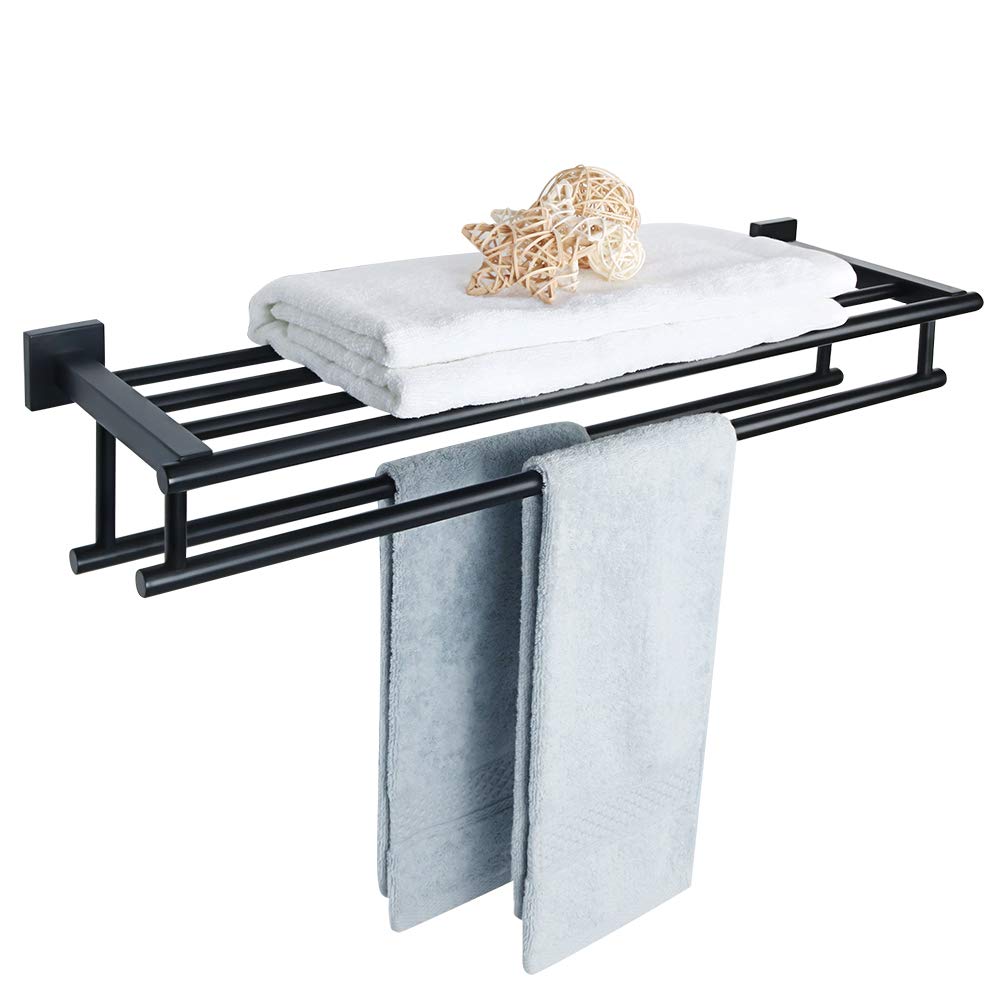 Sayayo Towel Rail Wall Mounted Bathroom Towel Shelf Towel Holder, SUS304 Stainless Steel Towel Rack 16 Inch 20 Inch 24 Inch 28 Inch