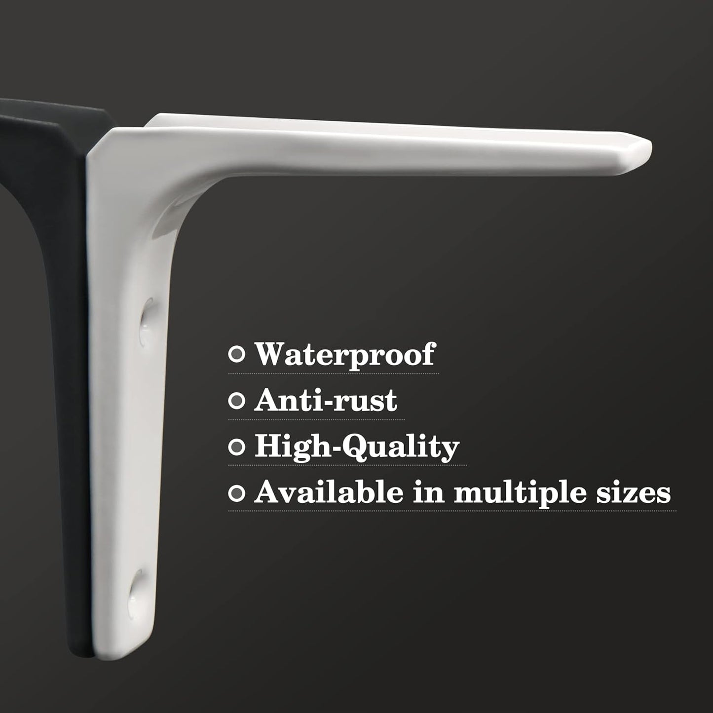Sayayo L-shape Shelf Bracket Corner Brace Angle Bracket Shelf Support Wall Hanging White/ Brushed/ Black Finished, 100MM-250MM