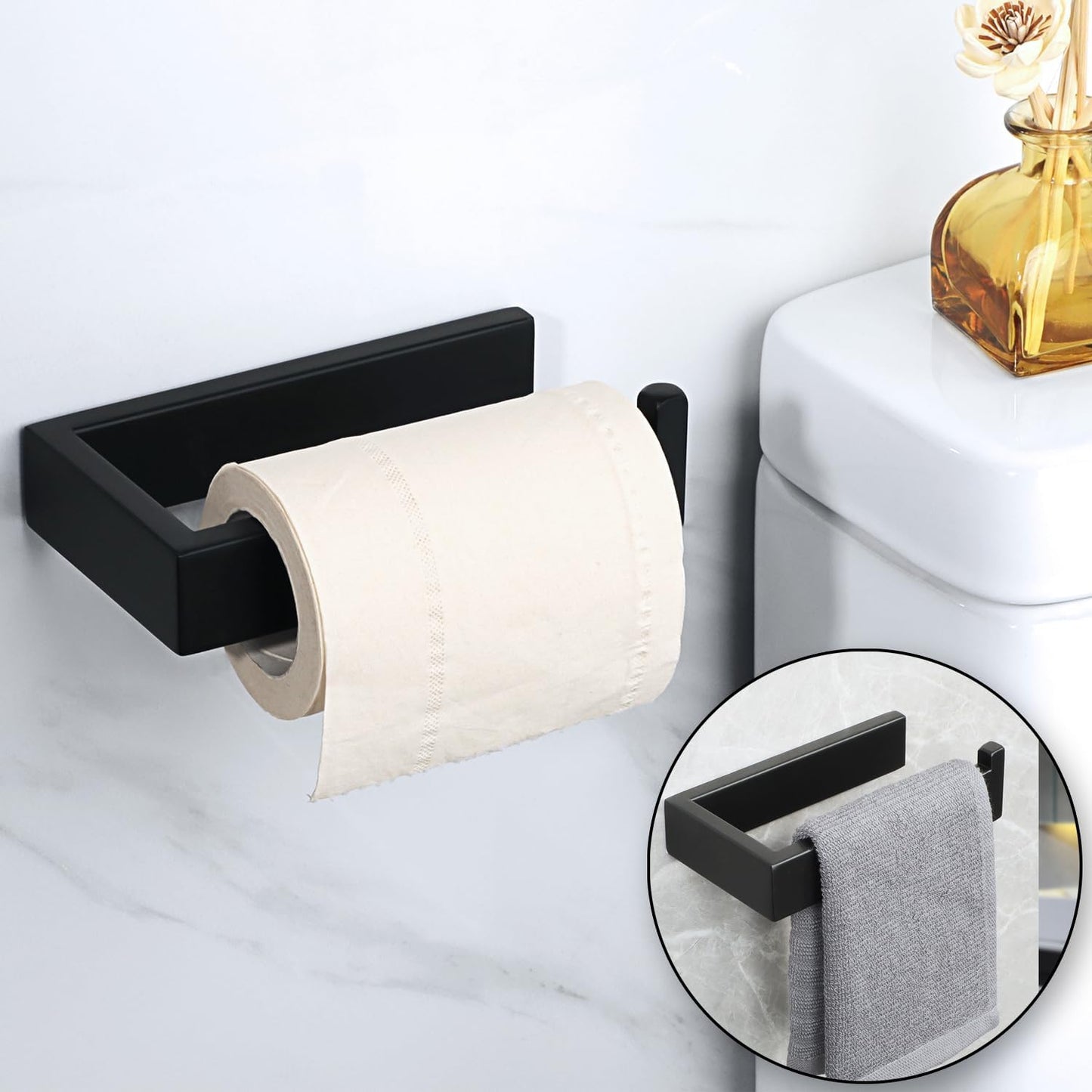 Sayayo Toilet Roll Holder Wall Mounted SUS304 Stainless Steel Toilet Paper Holder for Bathroom Kitchen, (U-shape & Square Body)