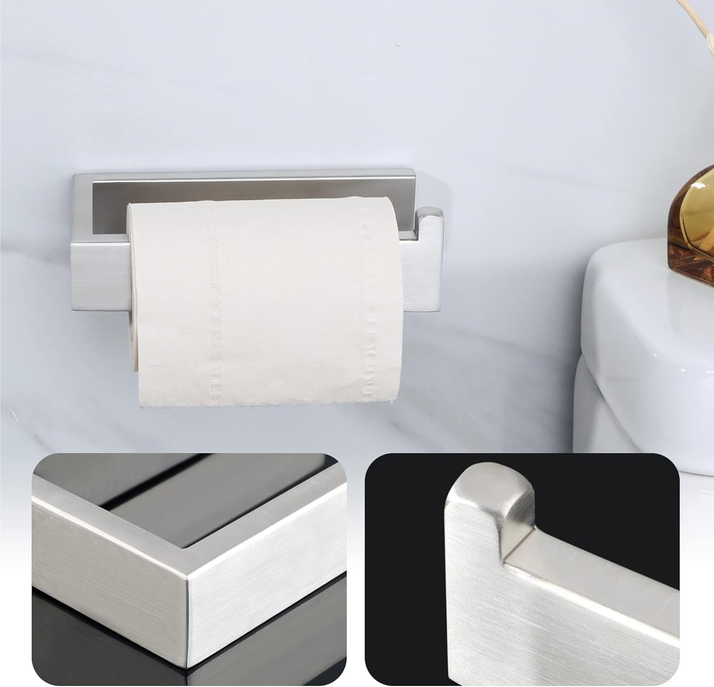 Sayayo Toilet Roll Holder Wall Mounted SUS304 Stainless Steel Toilet Paper Holder for Bathroom Kitchen, (U-shape & Square Body)