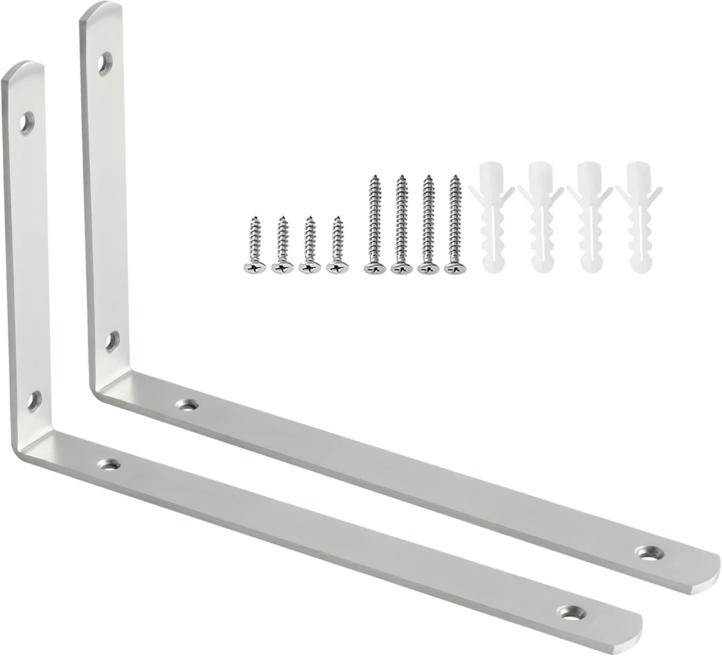 Sayayo L Shelf Bracket Corner Brace Angle Bracket Shelf Support Wall Hanging, Stainless Steel, 150MM-300MM, 2PCS/ 4PCS