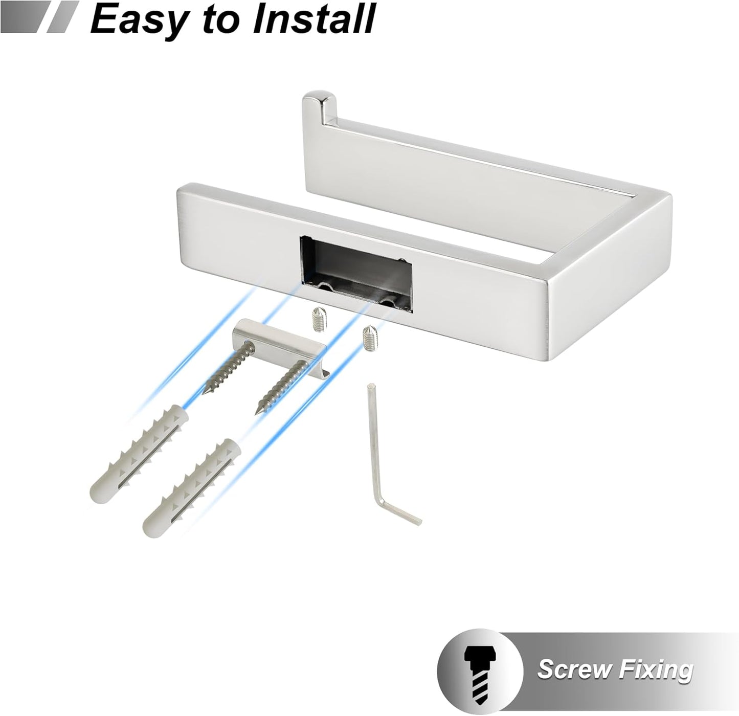 Sayayo Toilet Roll Holder Wall Mounted SUS304 Stainless Steel Toilet Paper Holder for Bathroom Kitchen, (U-shape & Square Body)