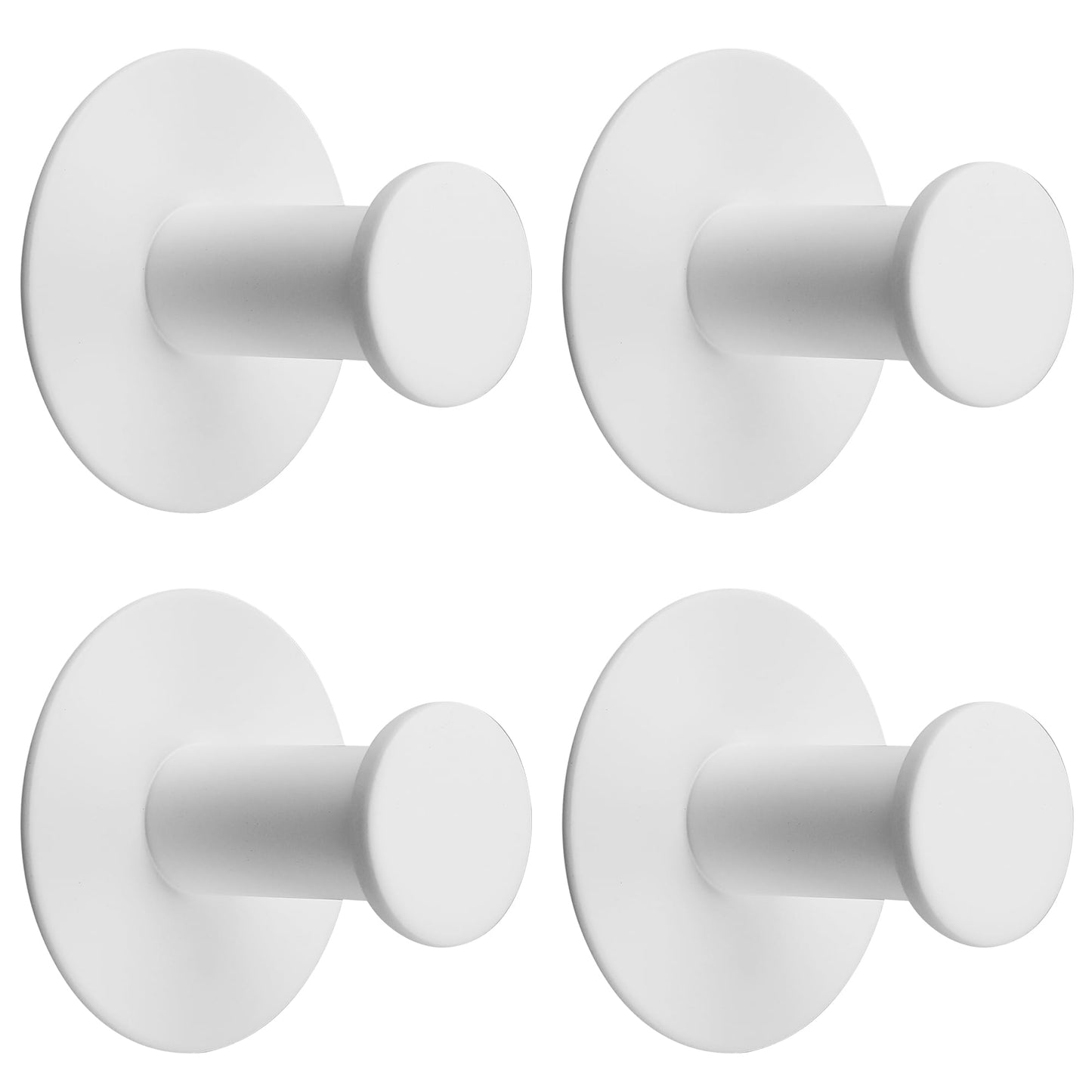 SAYAYO Self Adhesive Hooks Stick on Coat Hooks for Hanging Towels Wall Hook for Bathroom Kitchen Home Door, SUS304 Stainless Steel, No Nails, Round Design, 2PCS/ 4PCS