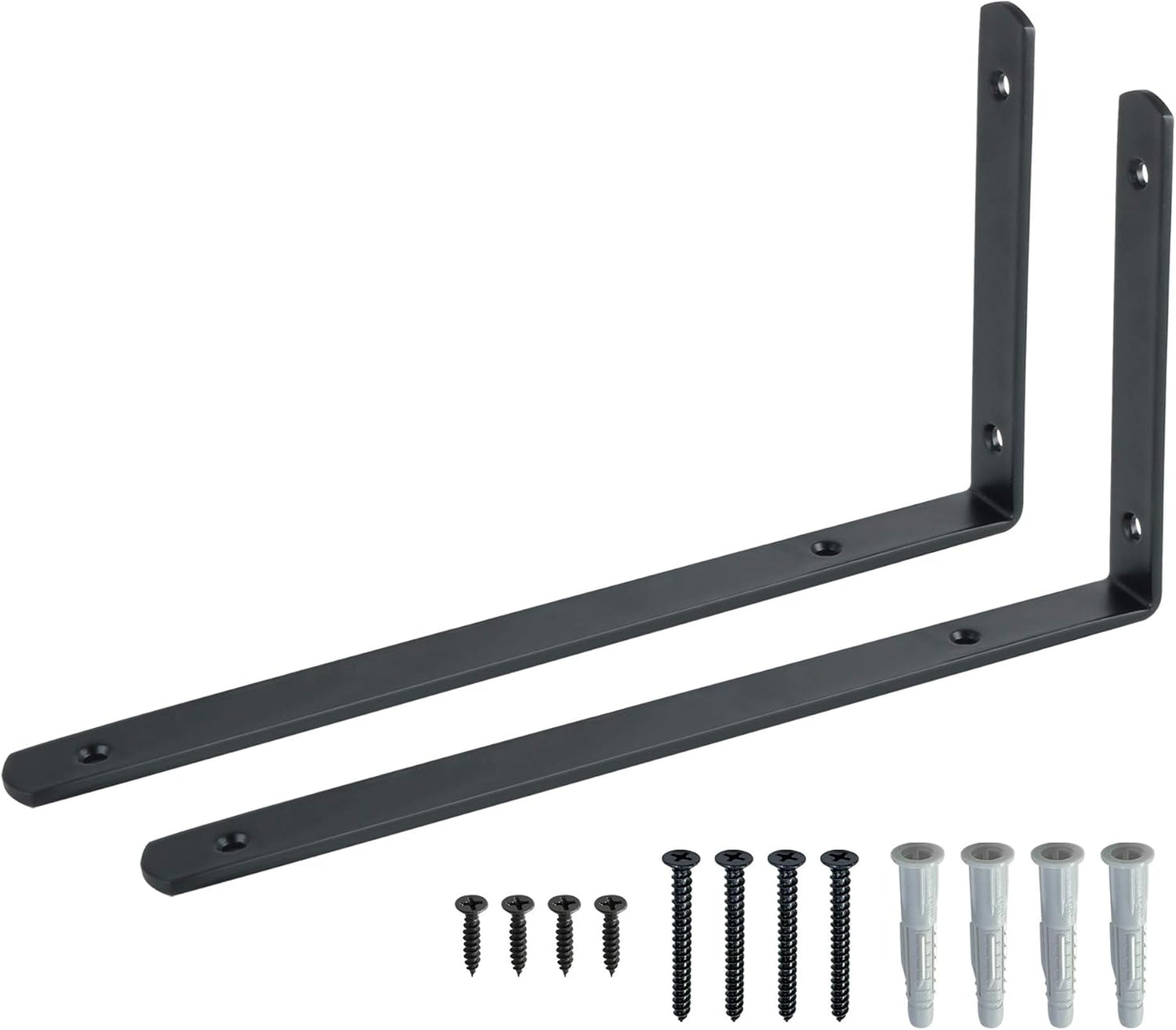Sayayo L Shelf Bracket Corner Brace Angle Bracket Shelf Support Wall Hanging, Stainless Steel, 150MM-300MM, 2PCS/ 4PCS