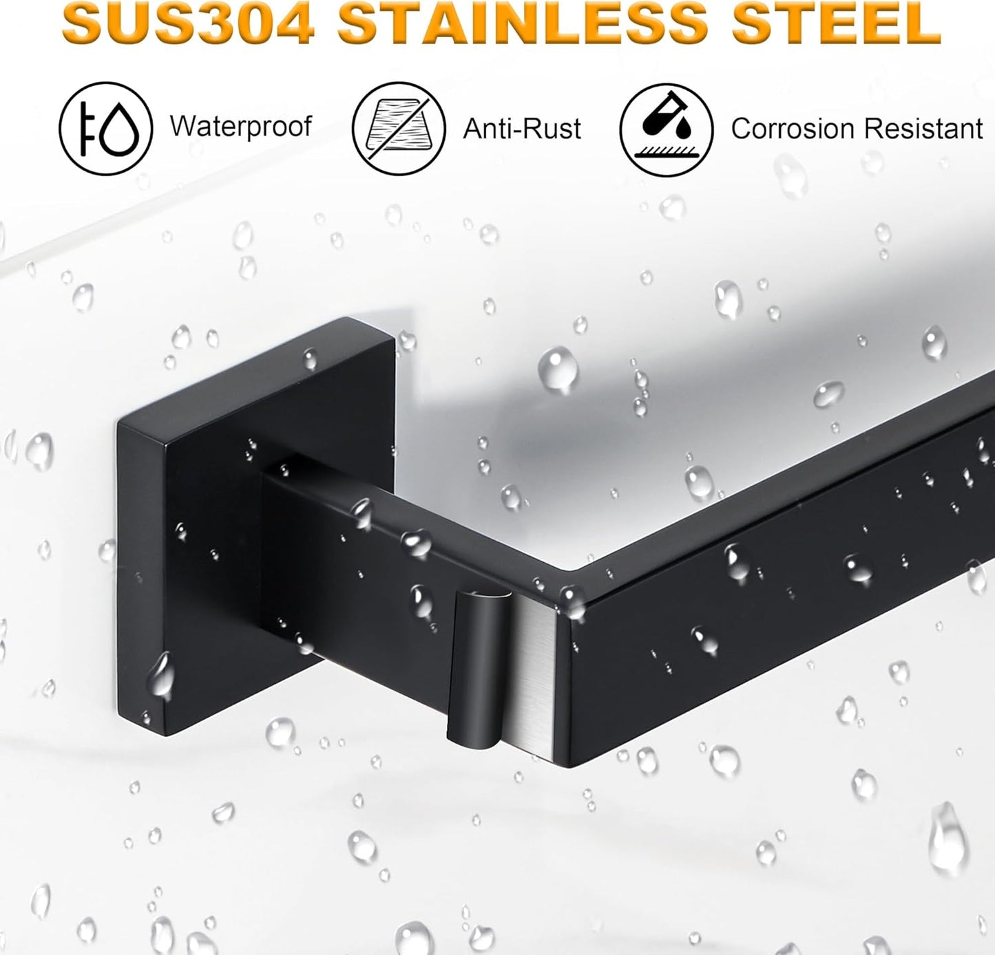 Sayayo Towel Rails Wall Mounted Bathroom Towel Holder Towel Bar, SUS304 Stainless Steel Towel Back, 30 - 80 CM