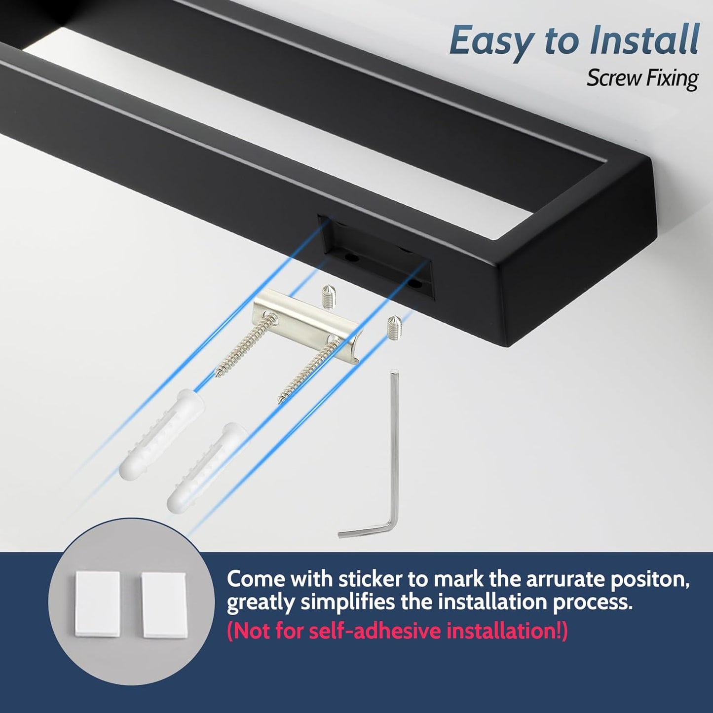 SAYAYO Towel Rail Wall Mounted Bathroom Hand Towel Holder Screw Fixing Towel Ring SUS304 Stainless Steel