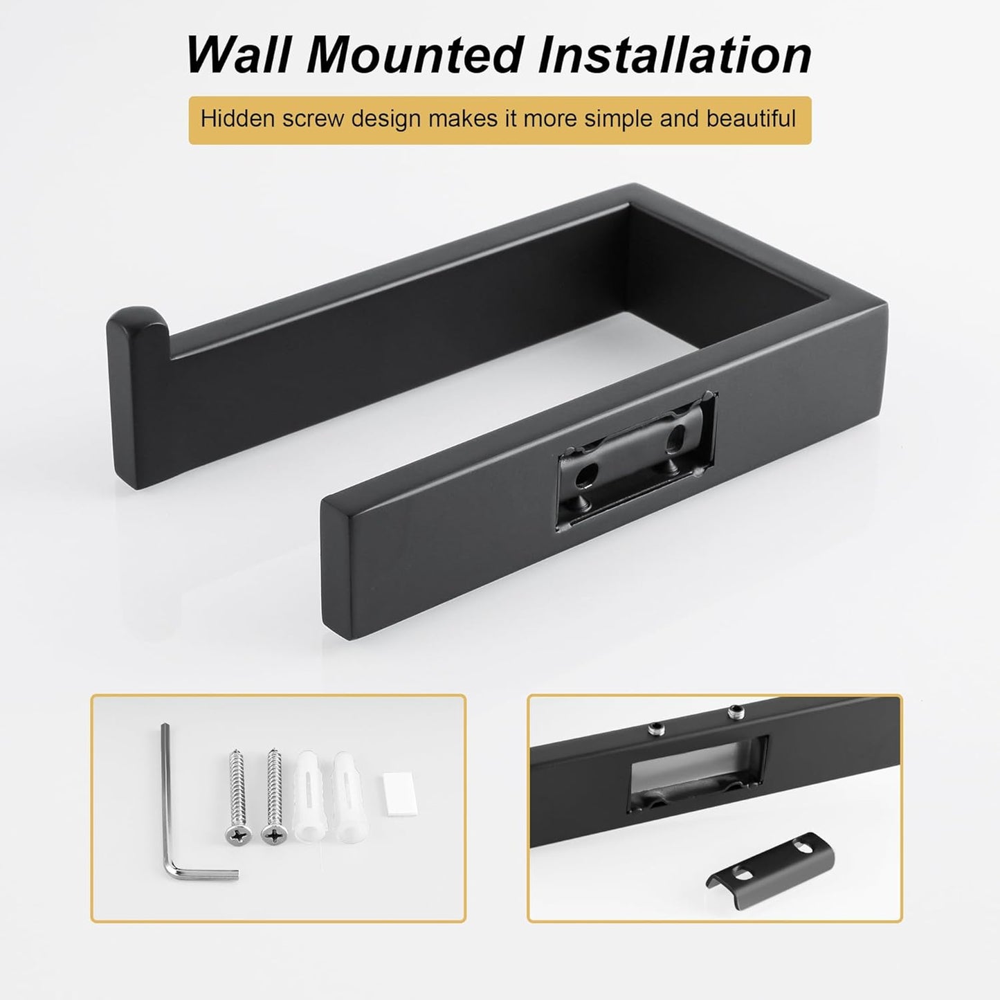 Sayayo Toilet Roll Holder Wall Mounted SUS304 Stainless Steel Toilet Paper Holder for Bathroom Kitchen, (U-shape & Square Body)