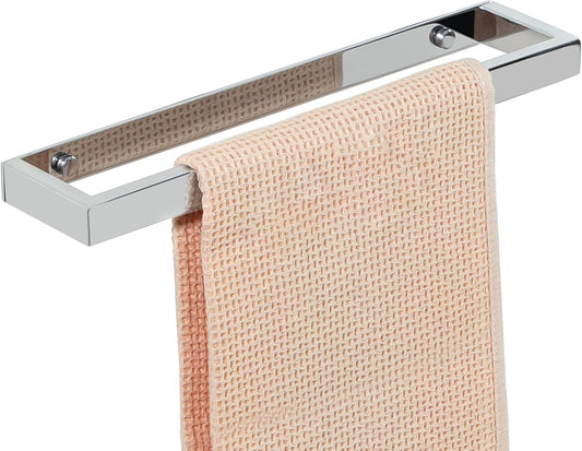 SAYAYO Hand Towel Holder Self Adhesive & Screw Small Towel Rail Wall Mounted Towel Ring SUS304 Stainless Steel No Drilling for Bathroom, 20CM - 70CM, Black, Brushed, White, Polished, Gold