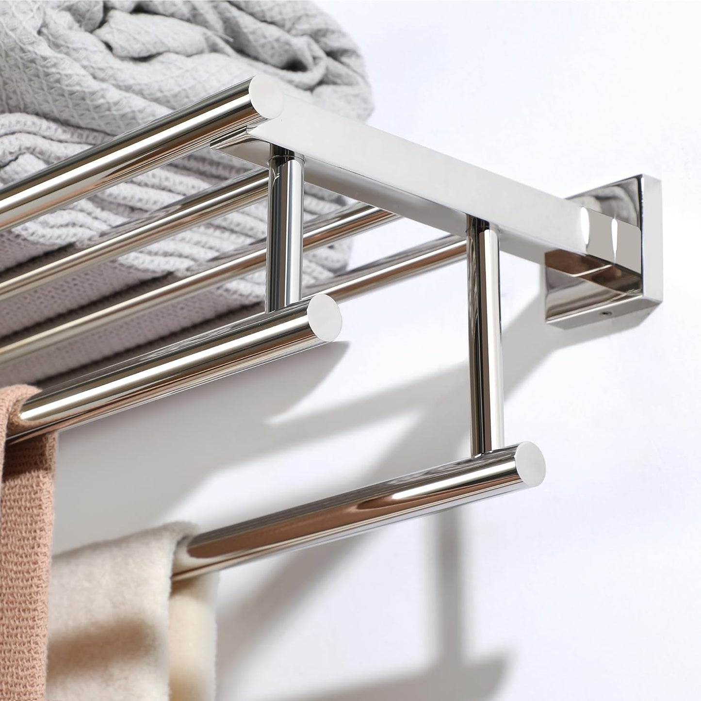 Sayayo Towel Rail Wall Mounted Bathroom Towel Shelf Towel Holder, SUS304 Stainless Steel Towel Rack 16 Inch 20 Inch 24 Inch 28 Inch