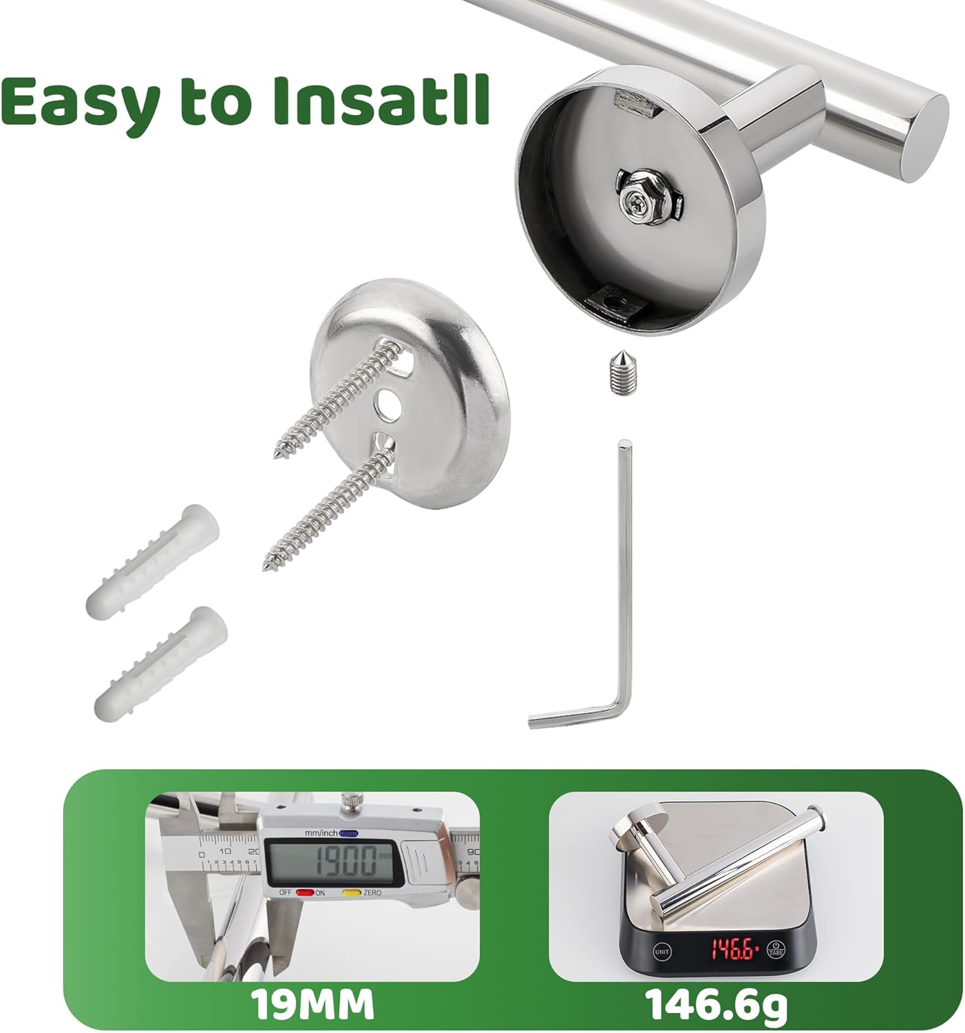 Sayayo Toilet Roll Holder Wall Mounted SUS304 Stainless Steel Toilet Paper Holder for Bathroom Kitchen