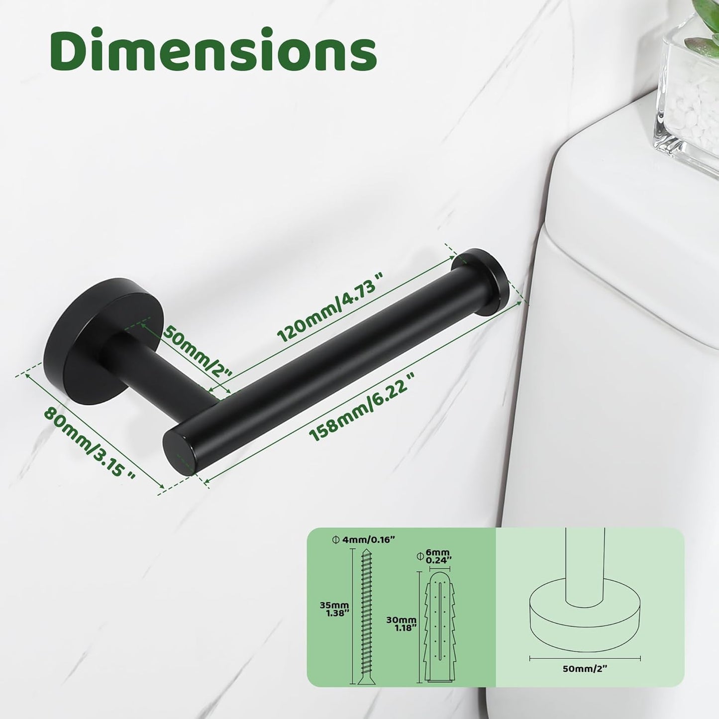 Sayayo Toilet Roll Holder Wall Mounted SUS304 Stainless Steel Toilet Paper Holder for Bathroom Kitchen