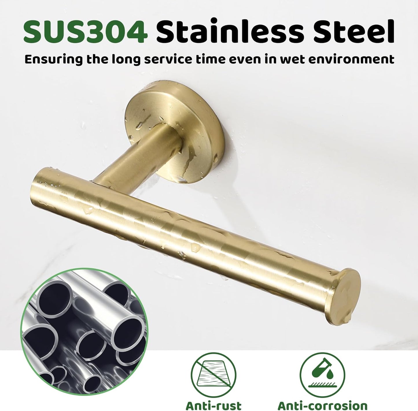 Sayayo Toilet Roll Holder Wall Mounted SUS304 Stainless Steel Toilet Paper Holder for Bathroom Kitchen