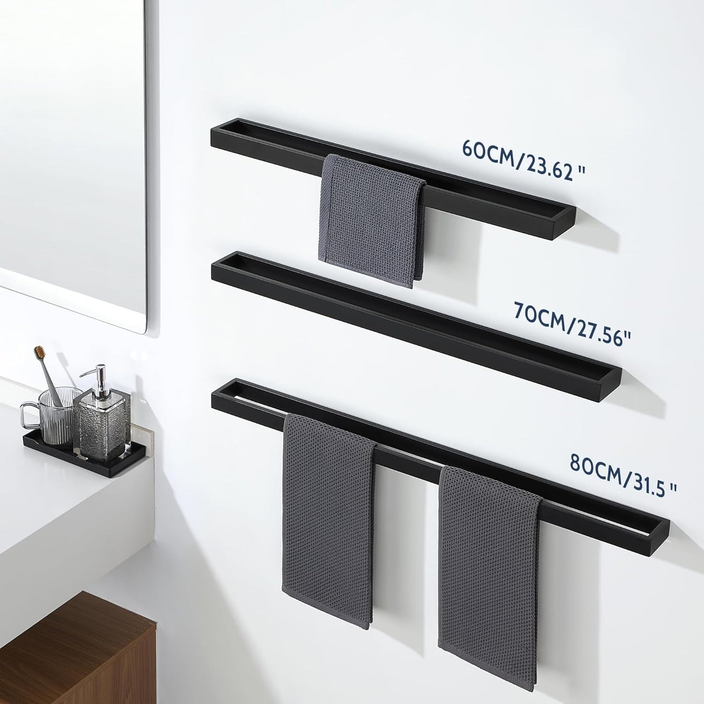 SAYAYO Towel Rail Wall Mounted Bathroom Hand Towel Holder Screw Fixing Towel Ring SUS304 Stainless Steel