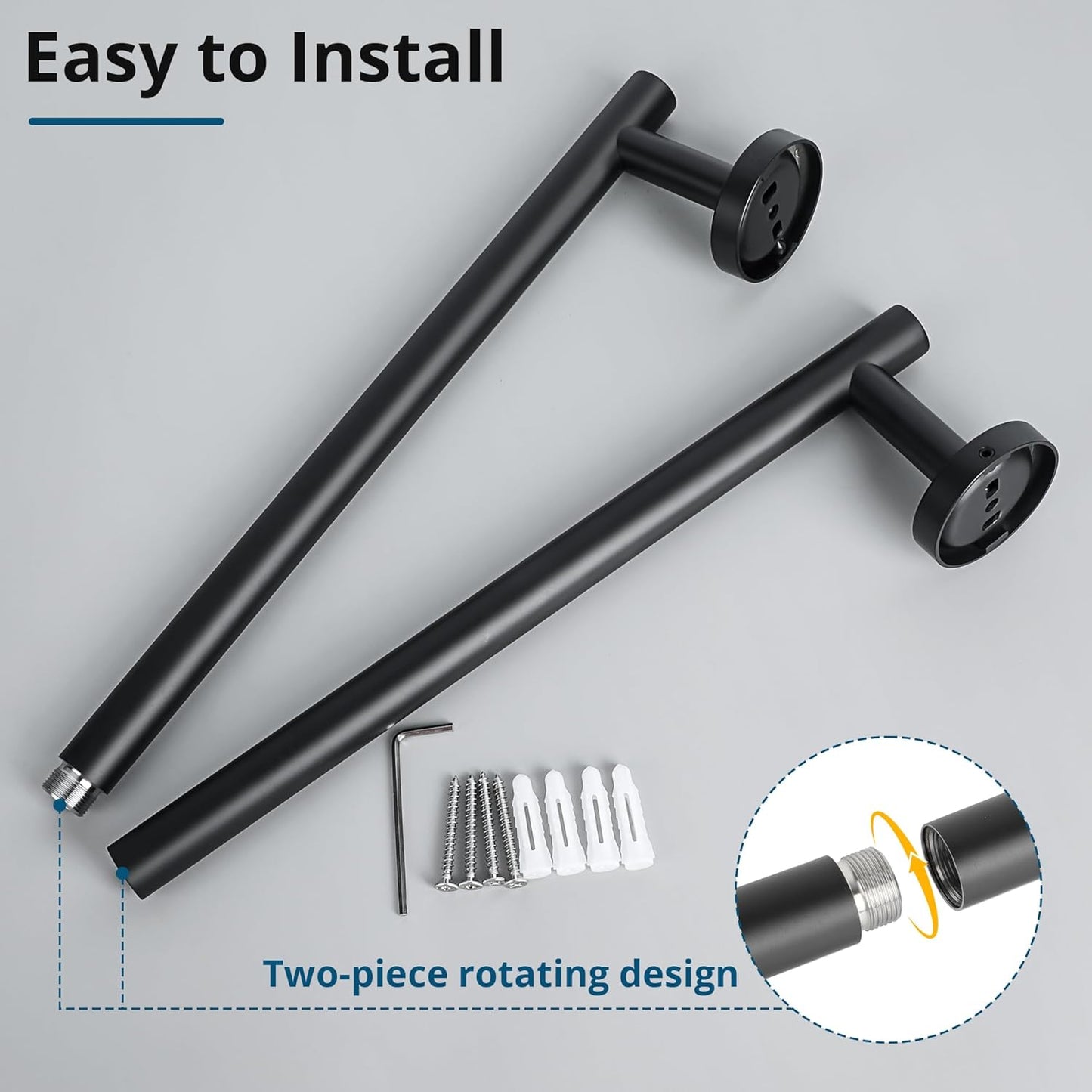SAYAYO Towel Racks for Bathroom, Towel Bar Towel Rod Wall Mount, SUS304 Stainless Steel Towel Holder
