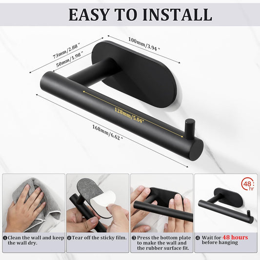 SAYAYO Toilet Roll Holder Self Adhesive, Stick on Toilet Paper Holder for Bathroom Kitchen, SUS304 Stainless Steel Waterproof, No Drilling