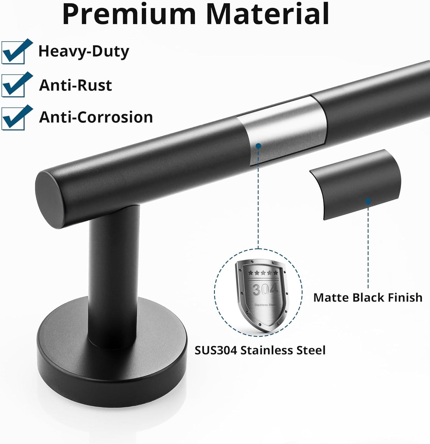SAYAYO Towel Racks for Bathroom, Towel Bar Towel Rod Wall Mount, SUS304 Stainless Steel Towel Holder