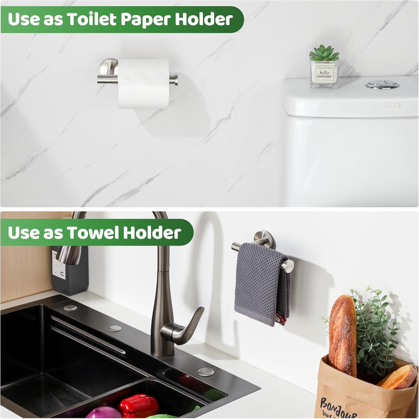 Sayayo Toilet Roll Holder Wall Mounted SUS304 Stainless Steel Toilet Paper Holder for Bathroom Kitchen