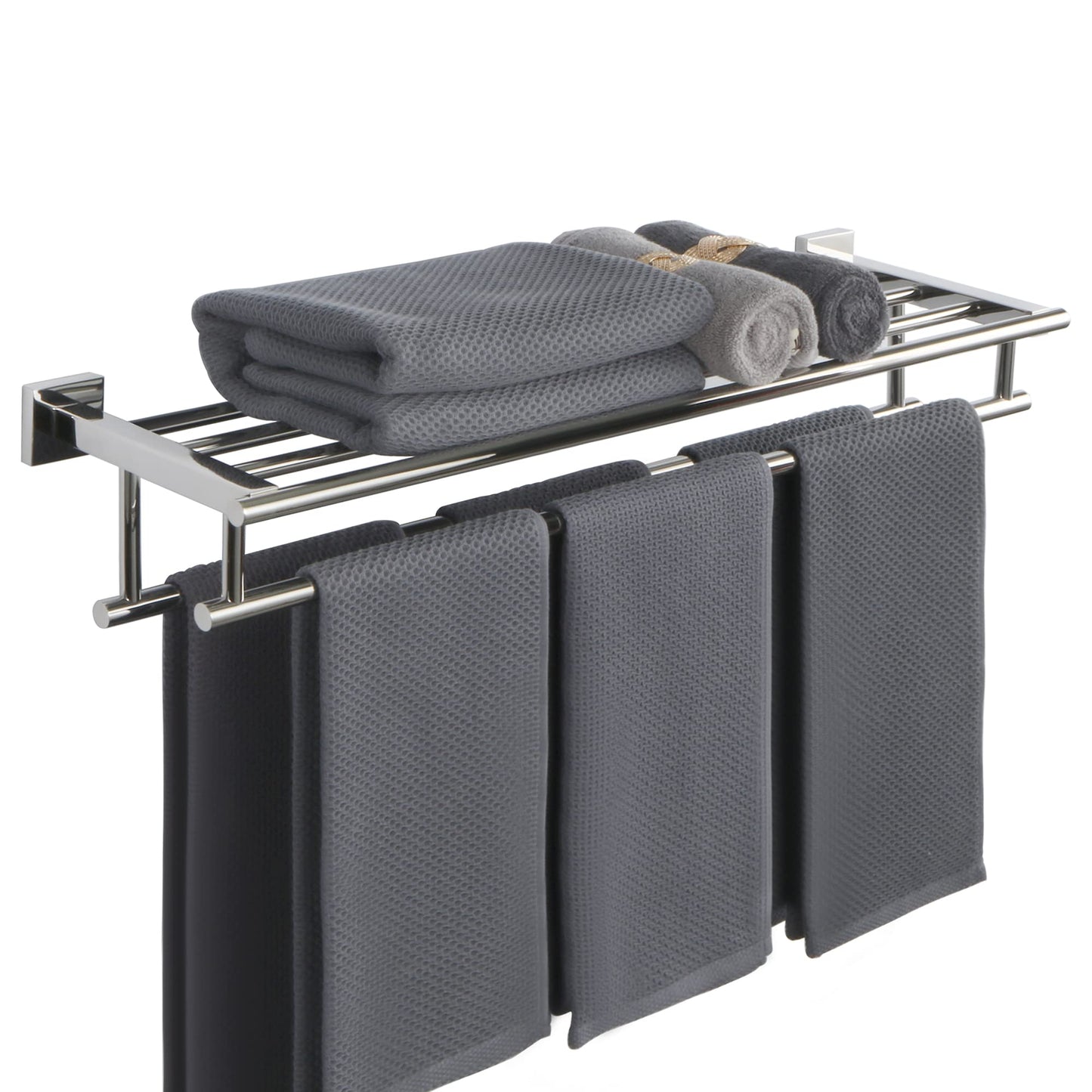 Sayayo Towel Rail Wall Mounted Bathroom Towel Shelf Towel Holder, SUS304 Stainless Steel Towel Rack 16 Inch 20 Inch 24 Inch 28 Inch