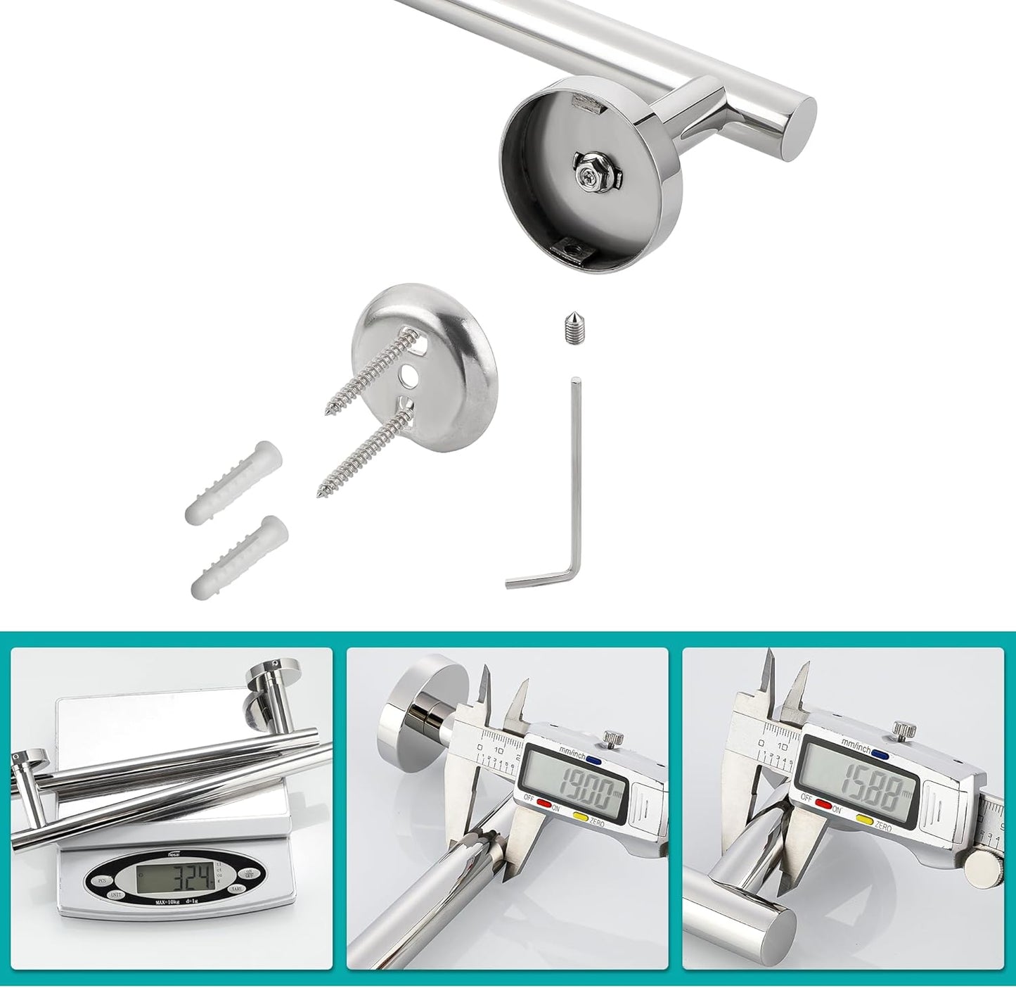 SAYAYO Towel Racks for Bathroom, Towel Bar Towel Rod Wall Mount, SUS304 Stainless Steel Towel Holder