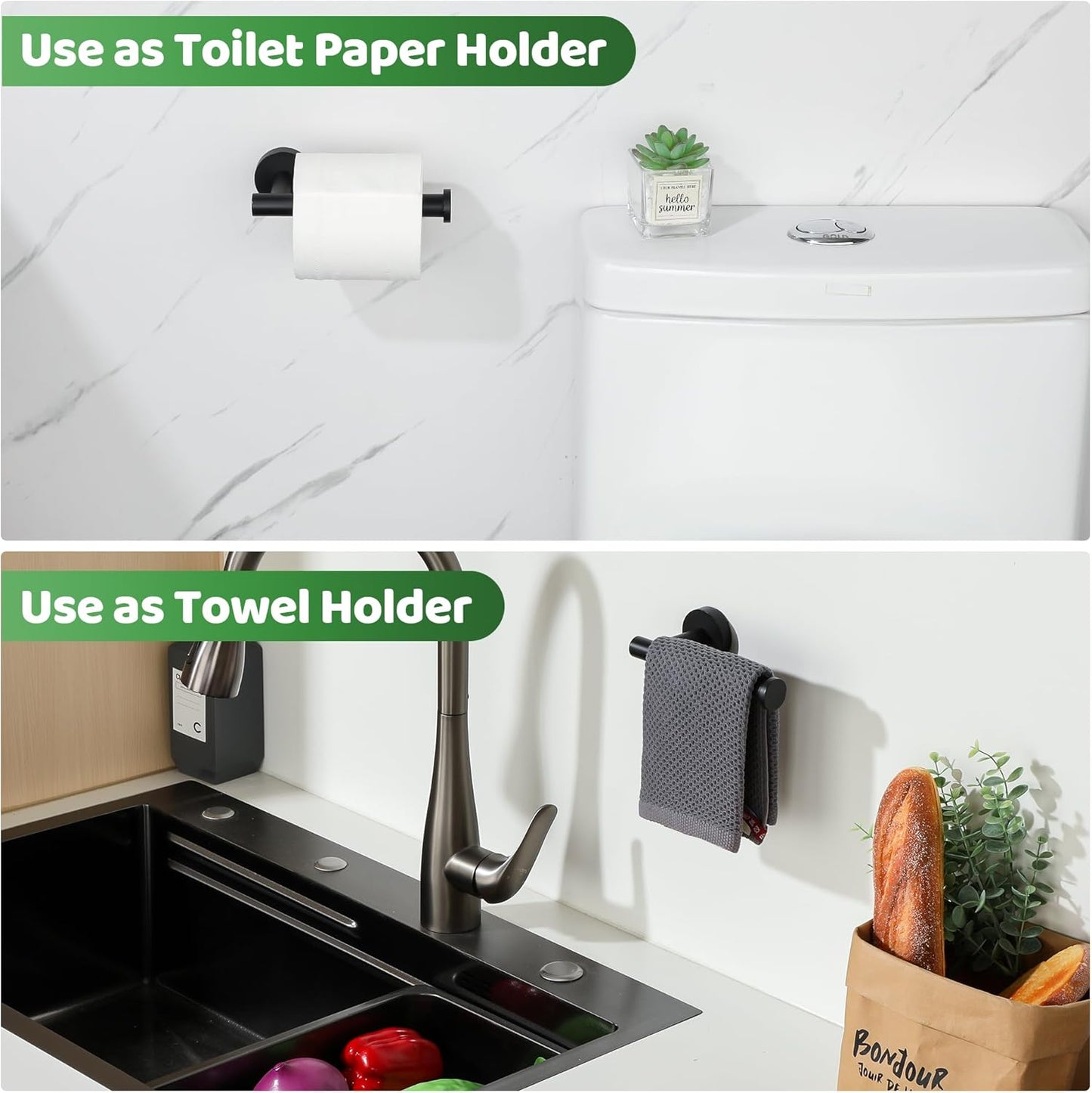Sayayo Toilet Roll Holder Wall Mounted SUS304 Stainless Steel Toilet Paper Holder for Bathroom Kitchen