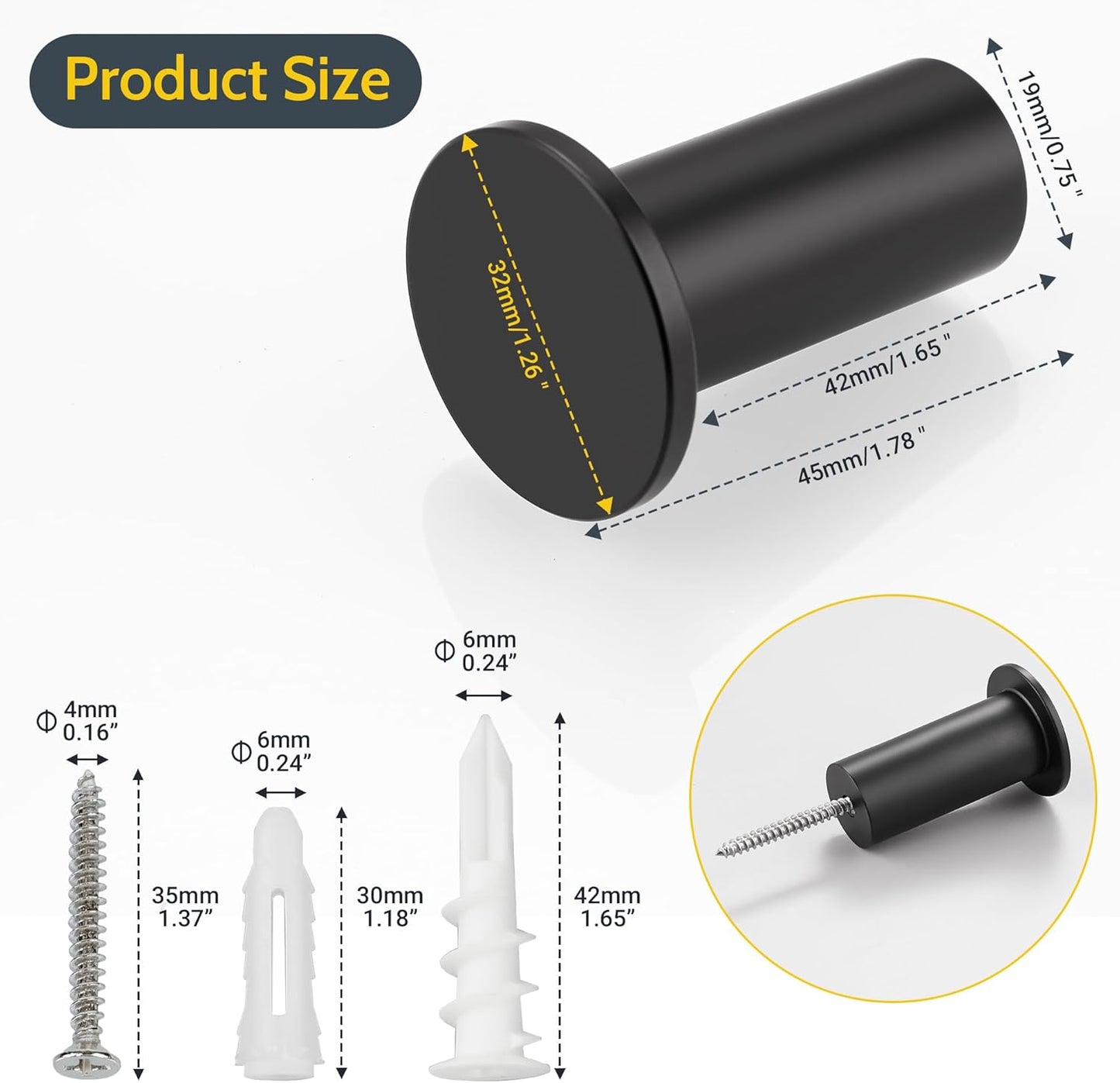 SAYAYO Coat Hooks Wall Mounted 2PCS/ 4PCS Door Hooks for Hanging Towels Wall Hook SUS304 Stainless Steel Heavy Duty for Bathroom Kitchen Home to Hang Clothes, Keys, Hats, Bags