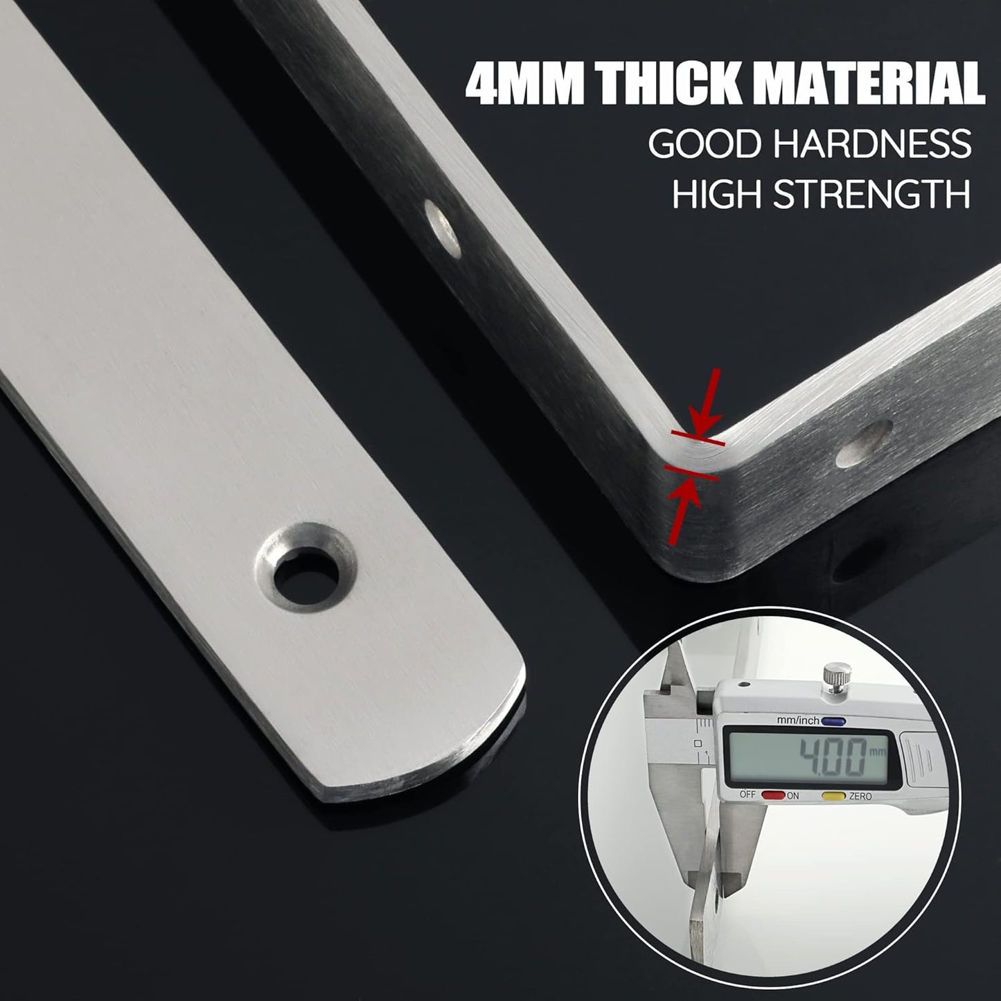 Sayayo L Shelf Bracket Corner Brace Angle Bracket Shelf Support Wall Hanging, Stainless Steel, 150MM-300MM, 2PCS/ 4PCS