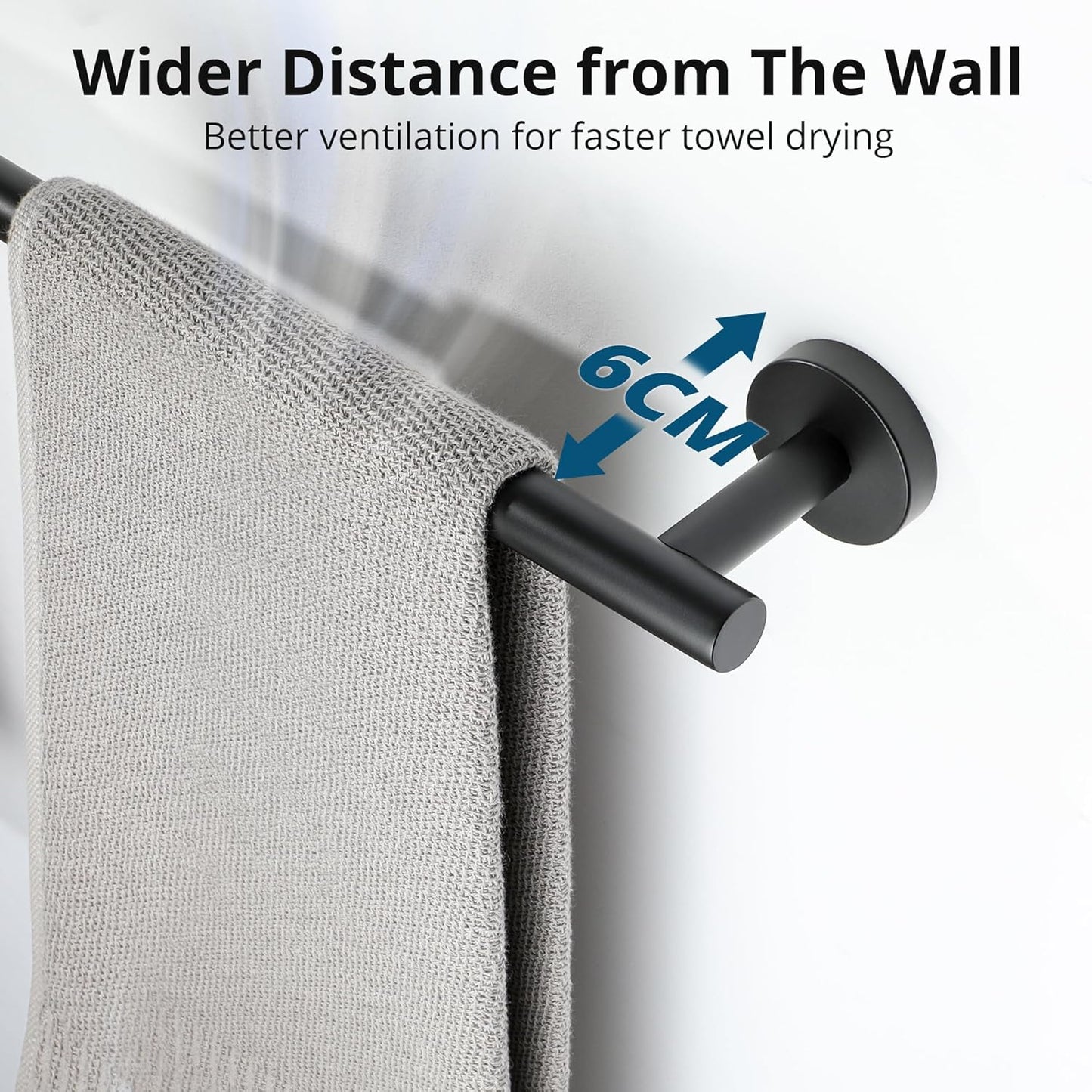 SAYAYO Towel Racks for Bathroom, Towel Bar Towel Rod Wall Mount, SUS304 Stainless Steel Towel Holder
