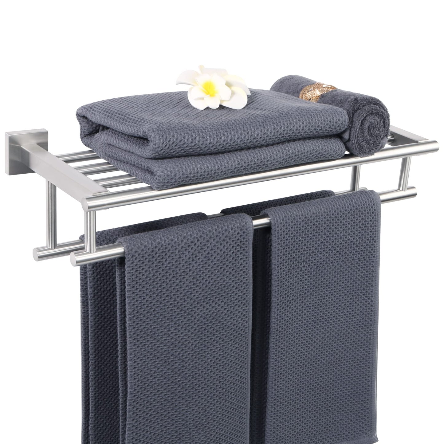 Sayayo Towel Rail Wall Mounted Bathroom Towel Shelf Towel Holder, SUS304 Stainless Steel Towel Rack 16 Inch 20 Inch 24 Inch 28 Inch