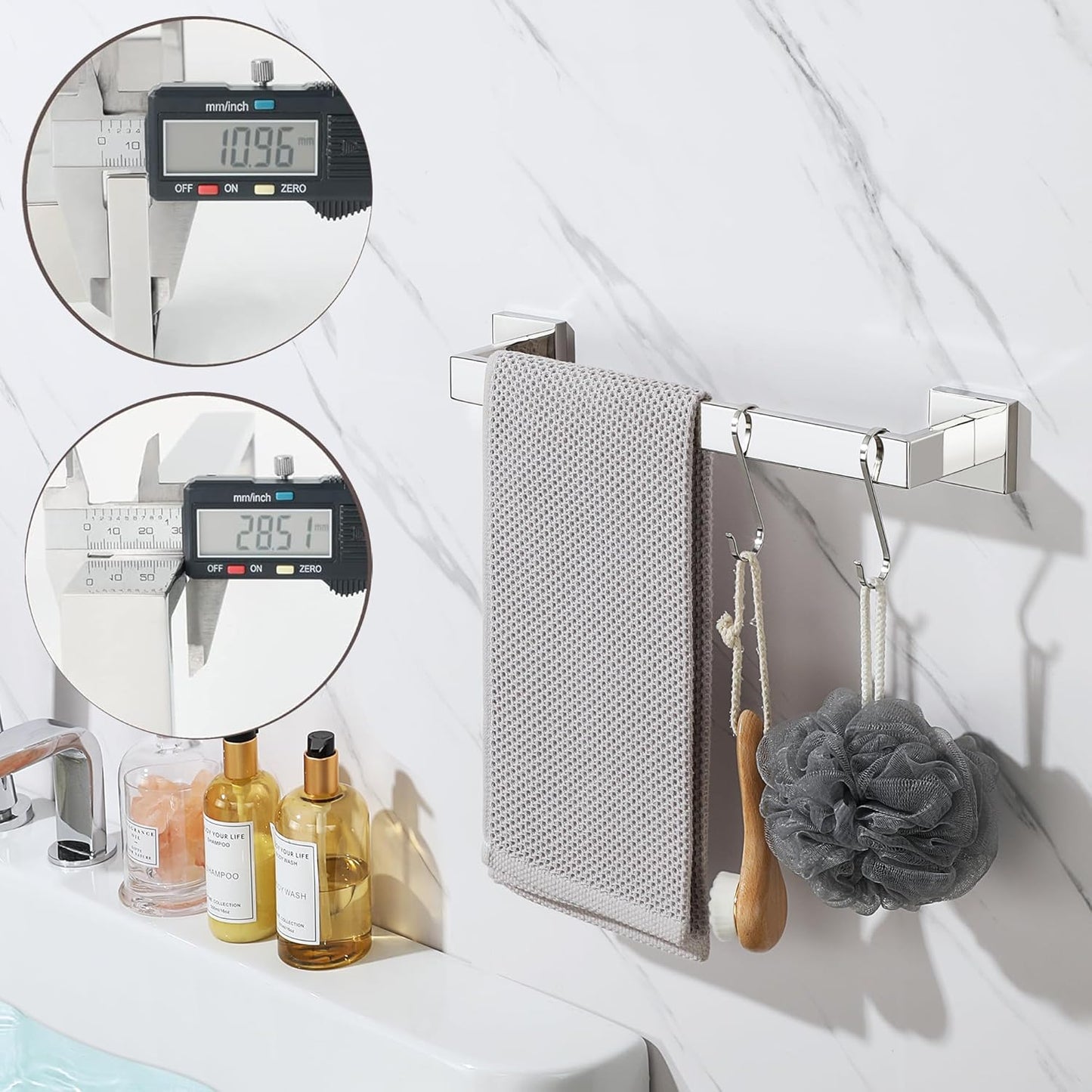 Sayayo Towel Rails Wall Mounted Bathroom Towel Holder Towel Bar, SUS304 Stainless Steel Towel Back, 30 - 80 CM