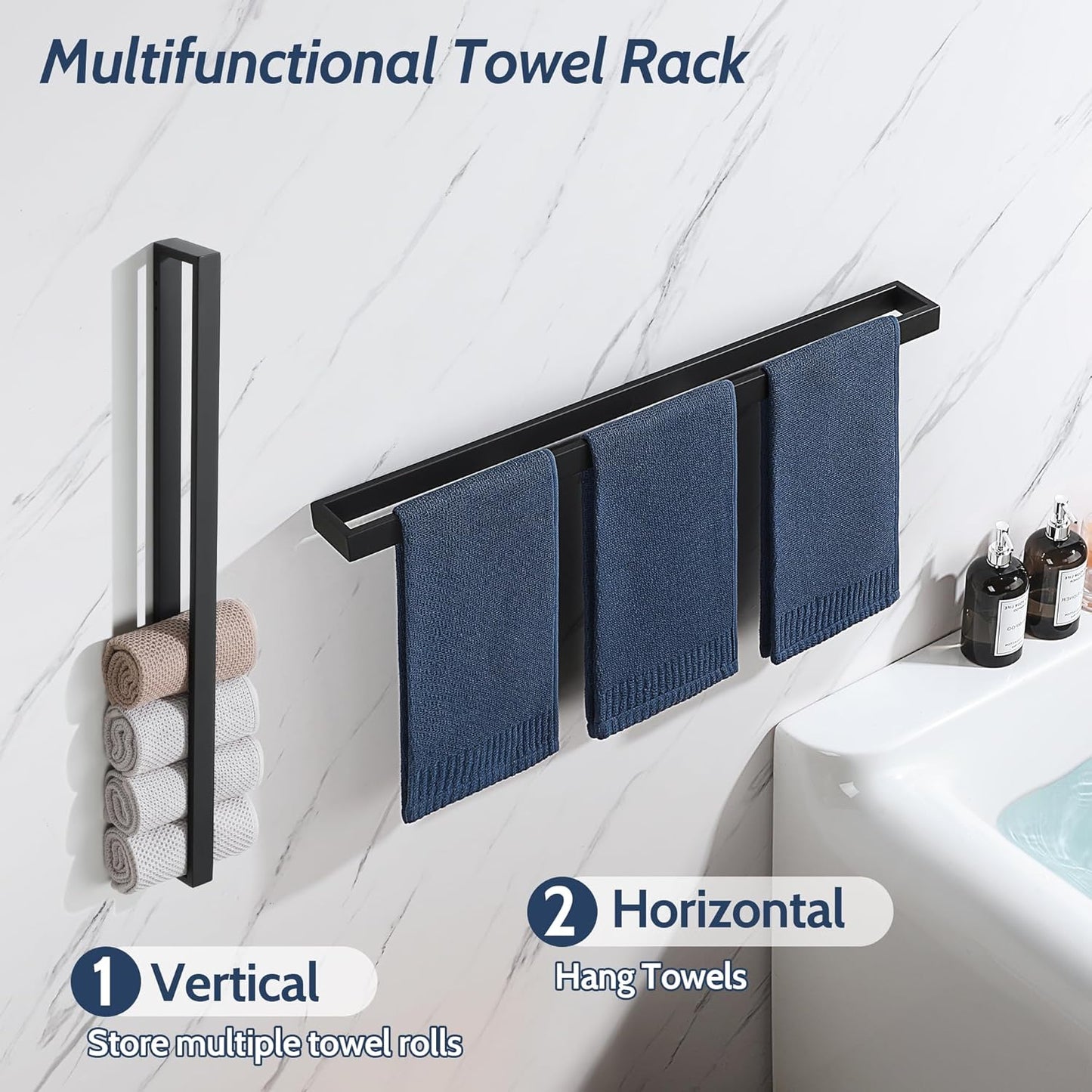 SAYAYO Towel Rail Wall Mounted Bathroom Hand Towel Holder Screw Fixing Towel Ring SUS304 Stainless Steel
