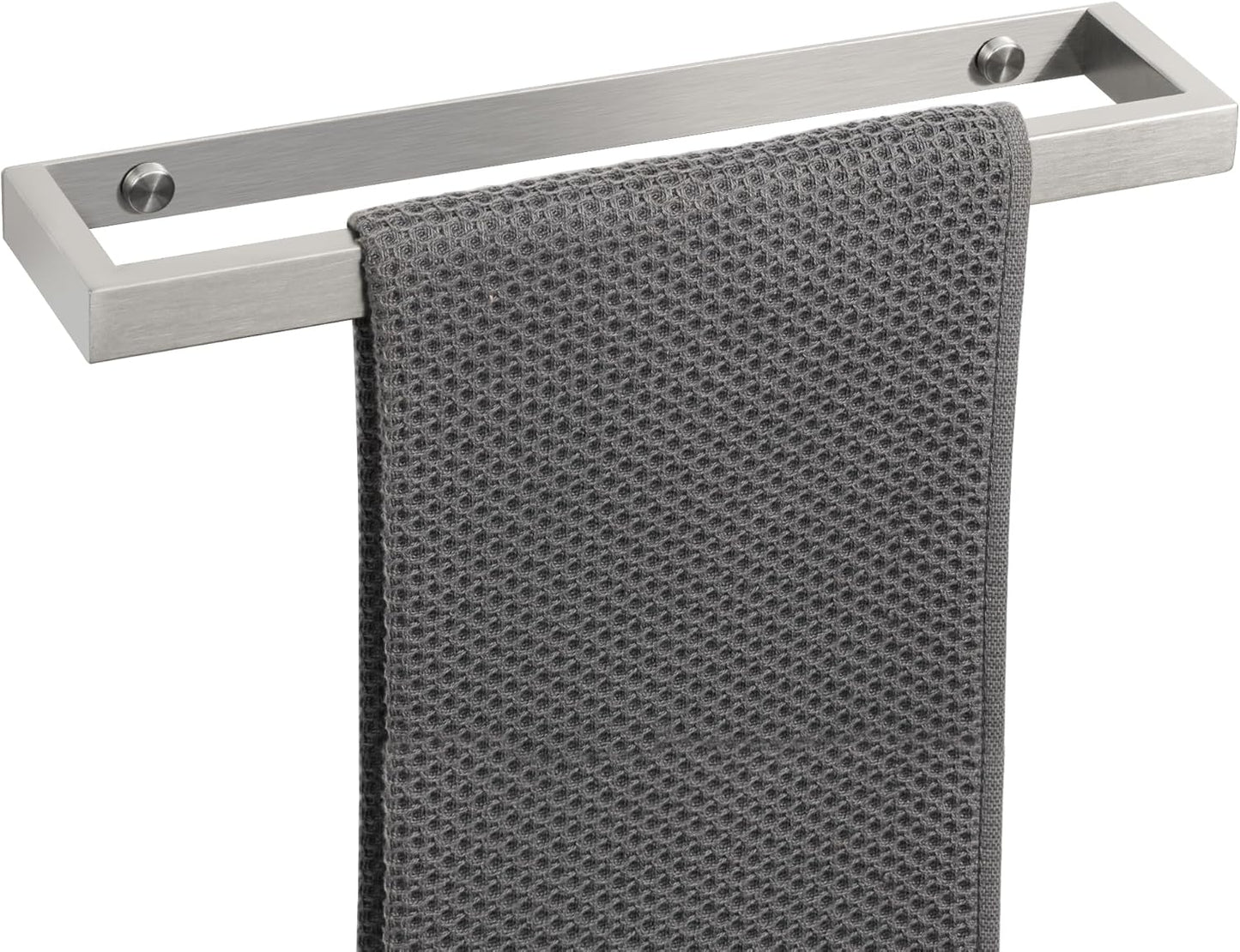 SAYAYO Hand Towel Holder Self Adhesive & Screw Small Towel Rail Wall Mounted Towel Ring SUS304 Stainless Steel No Drilling for Bathroom, 20CM - 70CM, Black, Brushed, White, Polished, Gold