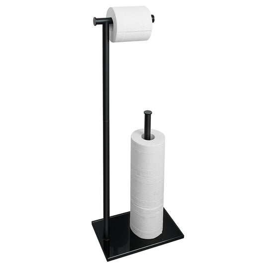 Sayayo Free Standing Toilet Roll Holder with Double Pole (Rectangular Base)