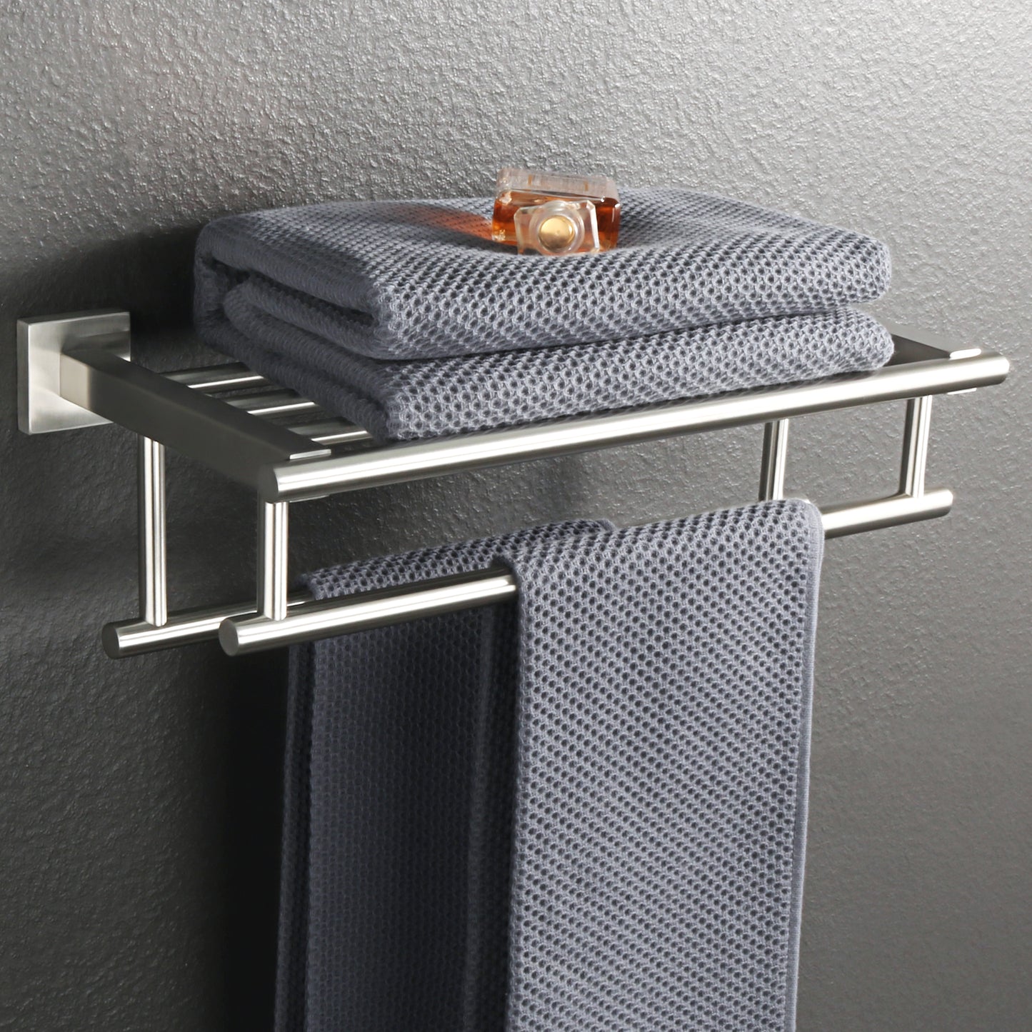 Sayayo Towel Rail Wall Mounted Bathroom Towel Shelf Towel Holder, SUS304 Stainless Steel Towel Rack 16 Inch 20 Inch 24 Inch 28 Inch