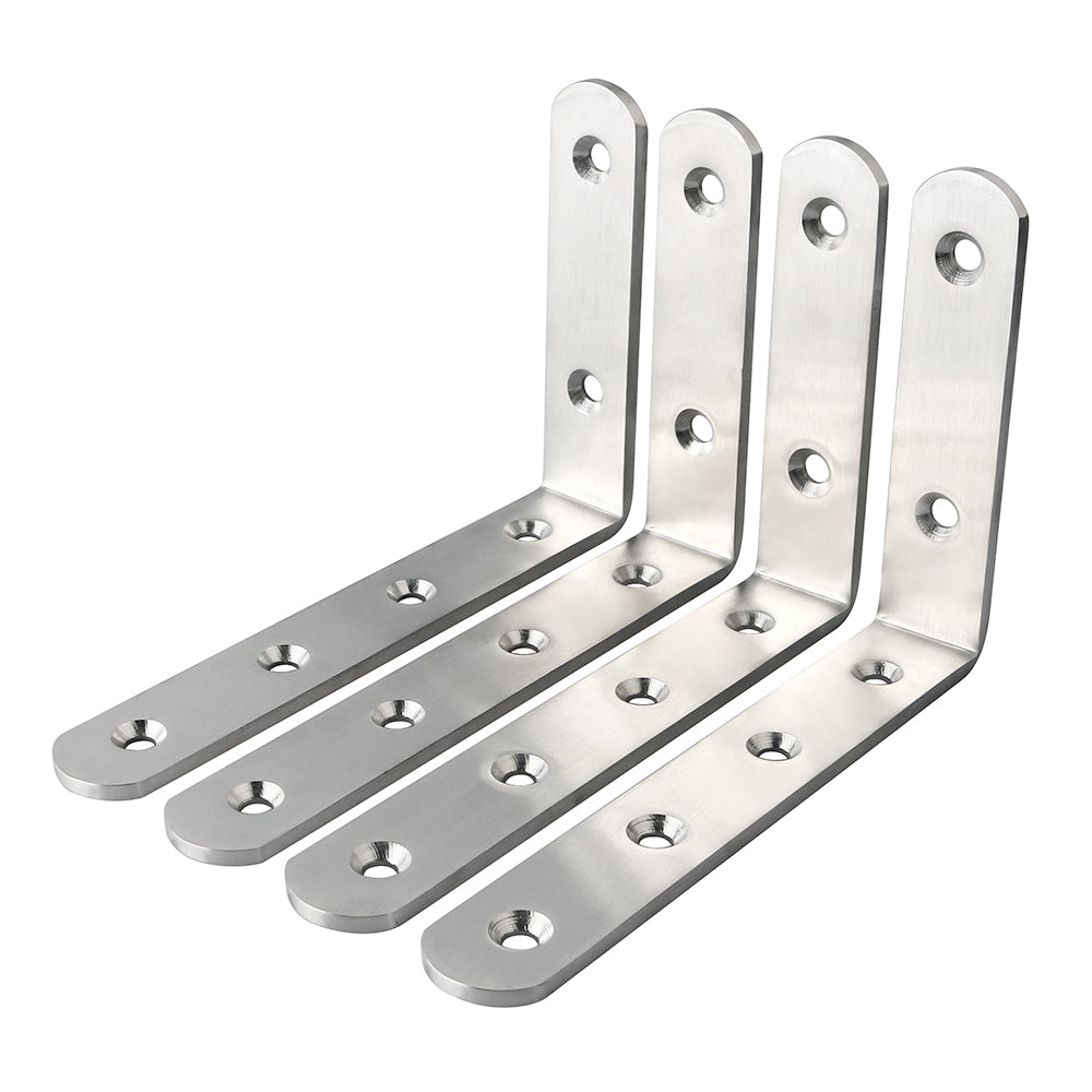 Sayayo L Shelf Bracket Corner Brace Angle Bracket Shelf Support Wall Hanging, Stainless Steel, 150MM-300MM, 2PCS/ 4PCS