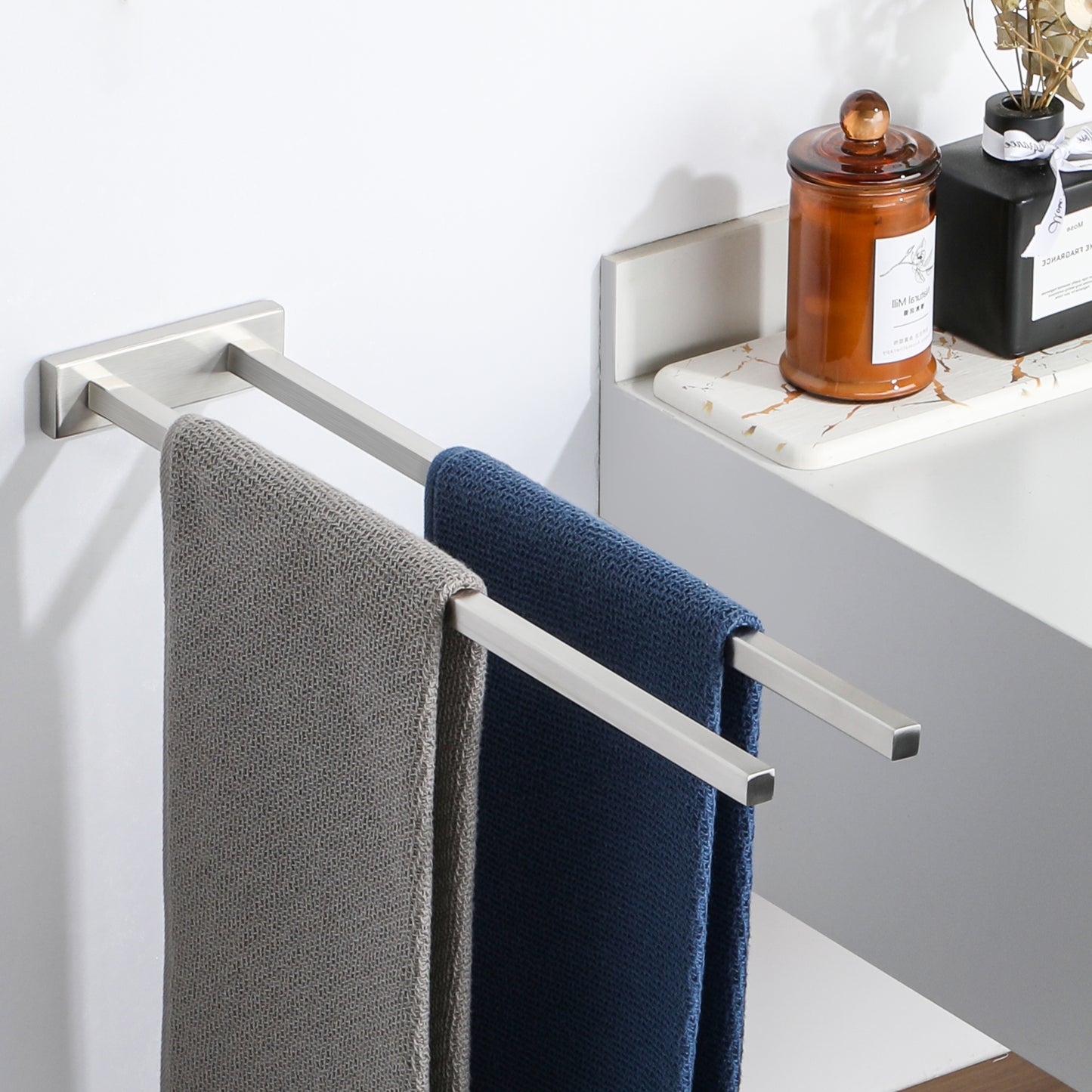 Sayayo Hand Towel Holder Double Towel Bar, Towel Rails SUS304 Stainless Steel Towel Rack 30CM, 40CM