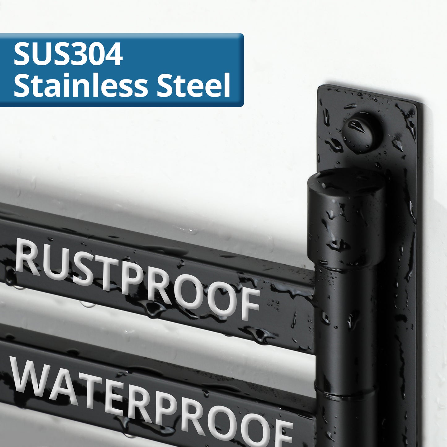 SAYAYO Black/ Brushed Bathroom Towel Rack, 180° Rotating, Bidet Towel Holder, 35CM Towel Rack, Stainless Steel 304 Towel Holder for Kitchen Bathroom, 2 Bars / 3 Bars / 4 Bars