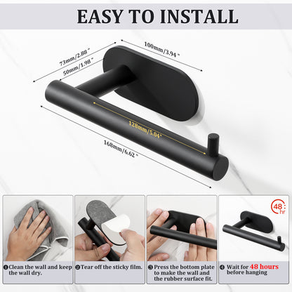 SAYAYO 304 Stainless Steel Toilet Roll Holder for Bathroom Kitchen No Drill Self-Adhesive Toilet Paper Holder