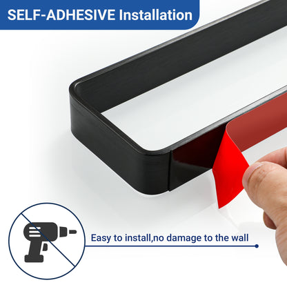 SAYAYO Hand Towel Holder Self Adhesive Towel Rail Towel Rack Wall Mounted Towel Ring No Drilling for Bathroom, 20cm - 70cm, 8 Inch - 28 Inch, Black, Brushed, White, Gold