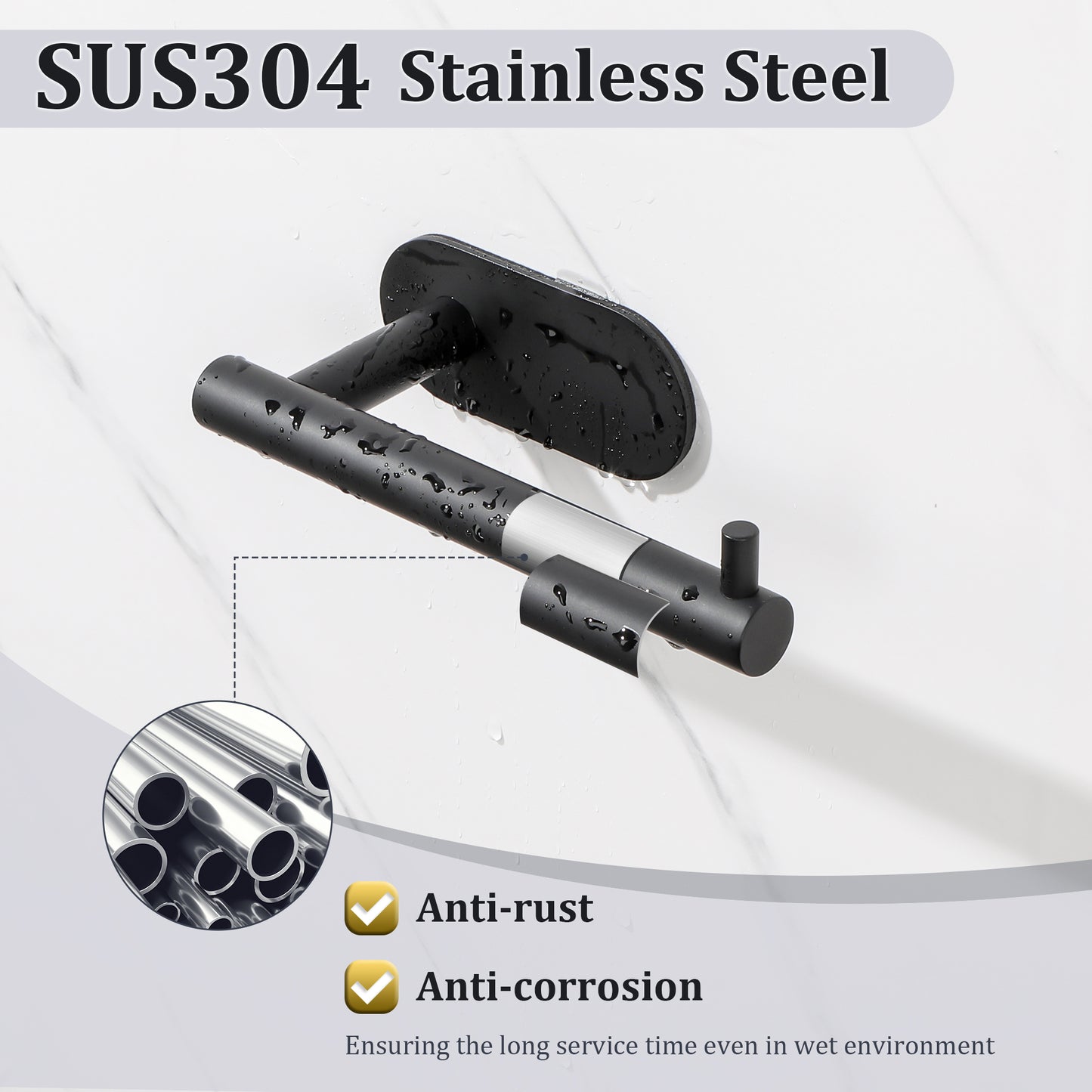 SAYAYO Toilet Roll Holder Self Adhesive, Stick on Toilet Paper Holder for Bathroom Kitchen, SUS304 Stainless Steel Waterproof, No Drilling