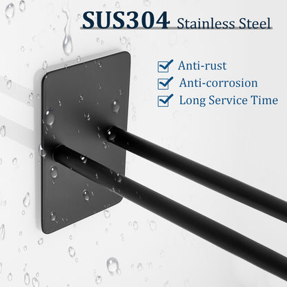 Sayayo Towel Rails Adhesive Bathroom Towel Holder Double Towel Bar Stick on, SUS304 Stainless Steel Towel Rack No Drilling , 30CM, 40CM