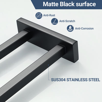 Sayayo Hand Towel Holder Double Towel Bar, Towel Rails SUS304 Stainless Steel Towel Rack 30CM, 40CM