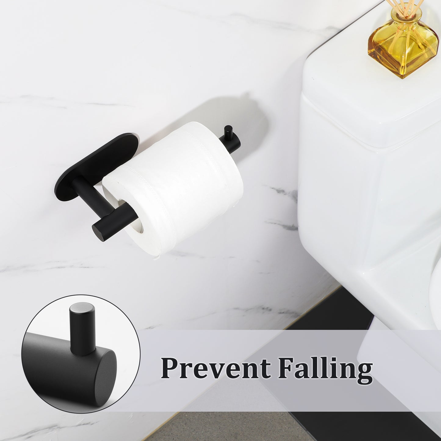 SAYAYO Toilet Roll Holder Self Adhesive, Stick on Toilet Paper Holder for Bathroom Kitchen, SUS304 Stainless Steel Waterproof, No Drilling