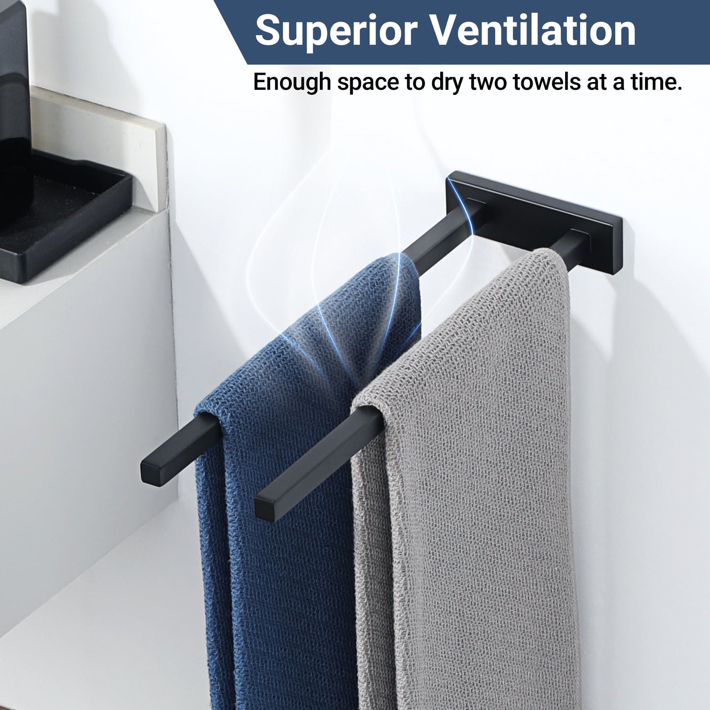 Sayayo Hand Towel Holder Double Towel Bar, Towel Rails SUS304 Stainless Steel Towel Rack 30CM, 40CM