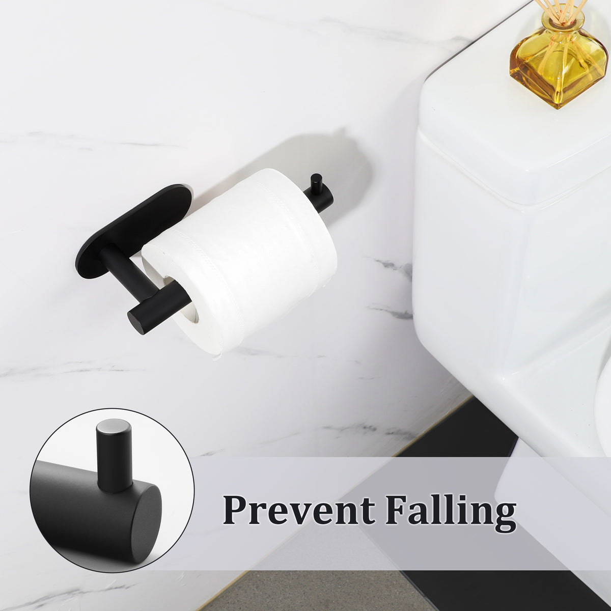 SAYAYO 304 Stainless Steel Toilet Roll Holder for Bathroom Kitchen No Drill Self-Adhesive Toilet Paper Holder